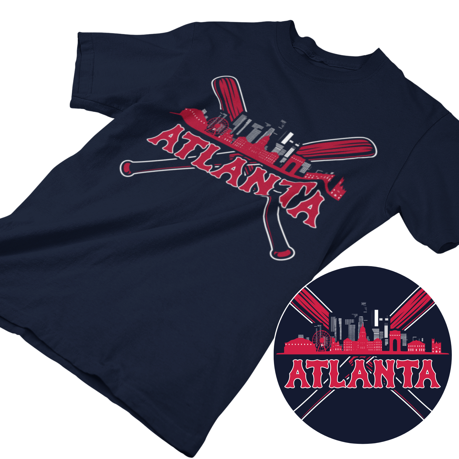 Atlanta Baseball Graphic Tee- 2-in-1 T-Shirt Deal