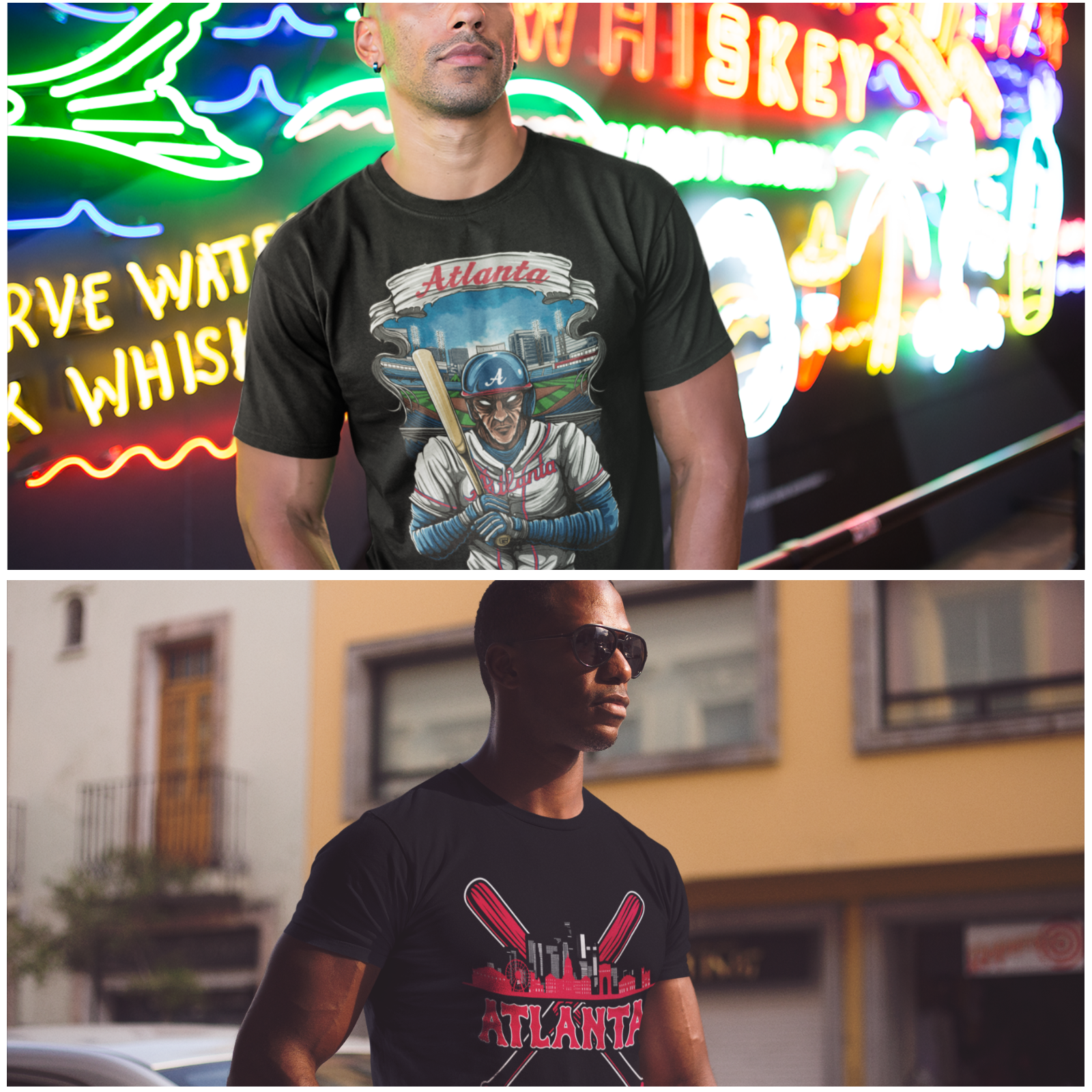Atlanta Baseball Graphic Tee- 2-in-1 T-Shirt Deal