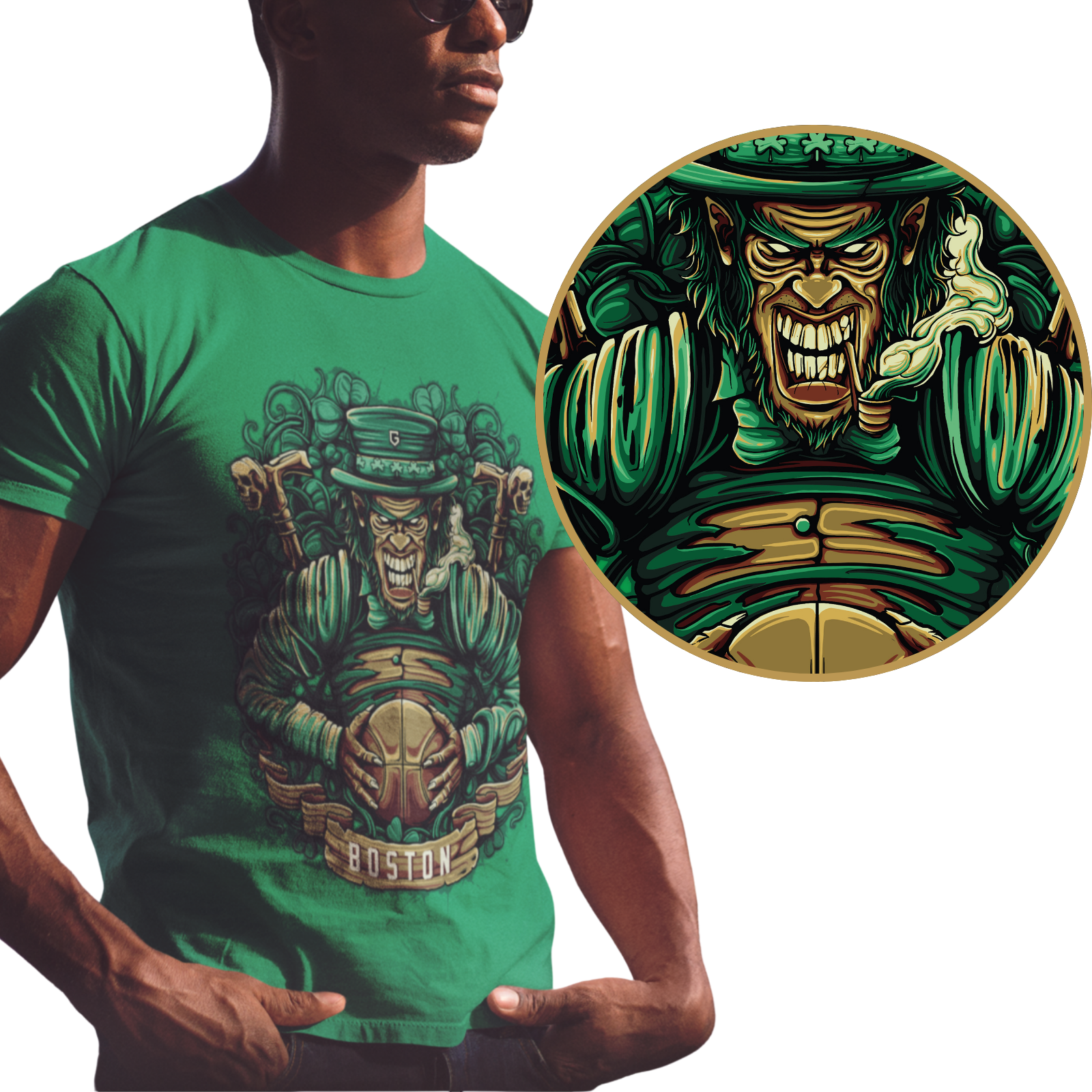 Boston Basketball 4-Pack Shirt Bundle – Black & Green