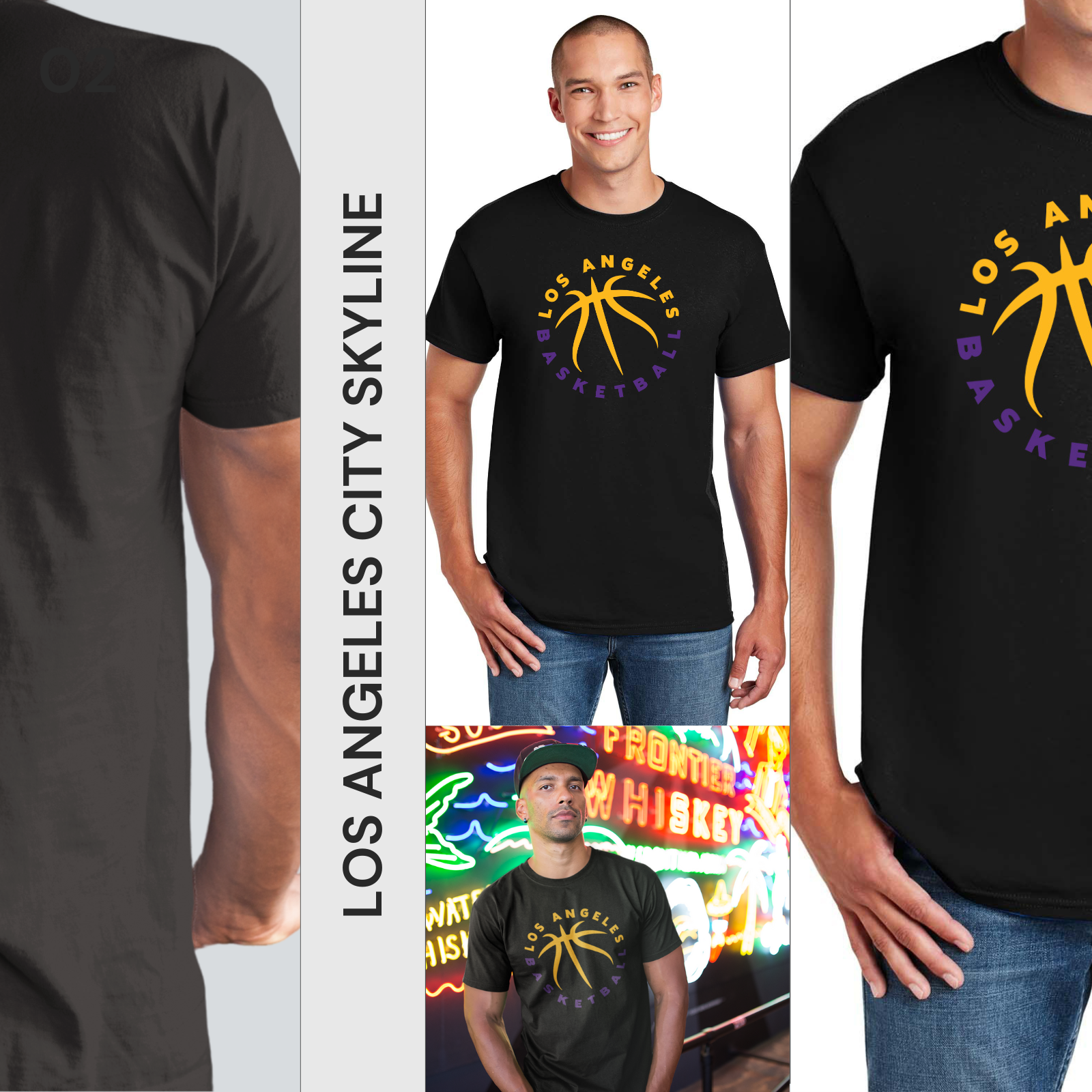 Los Angeles Basketball Graphic Tee 2-Pack Shirt Bundle