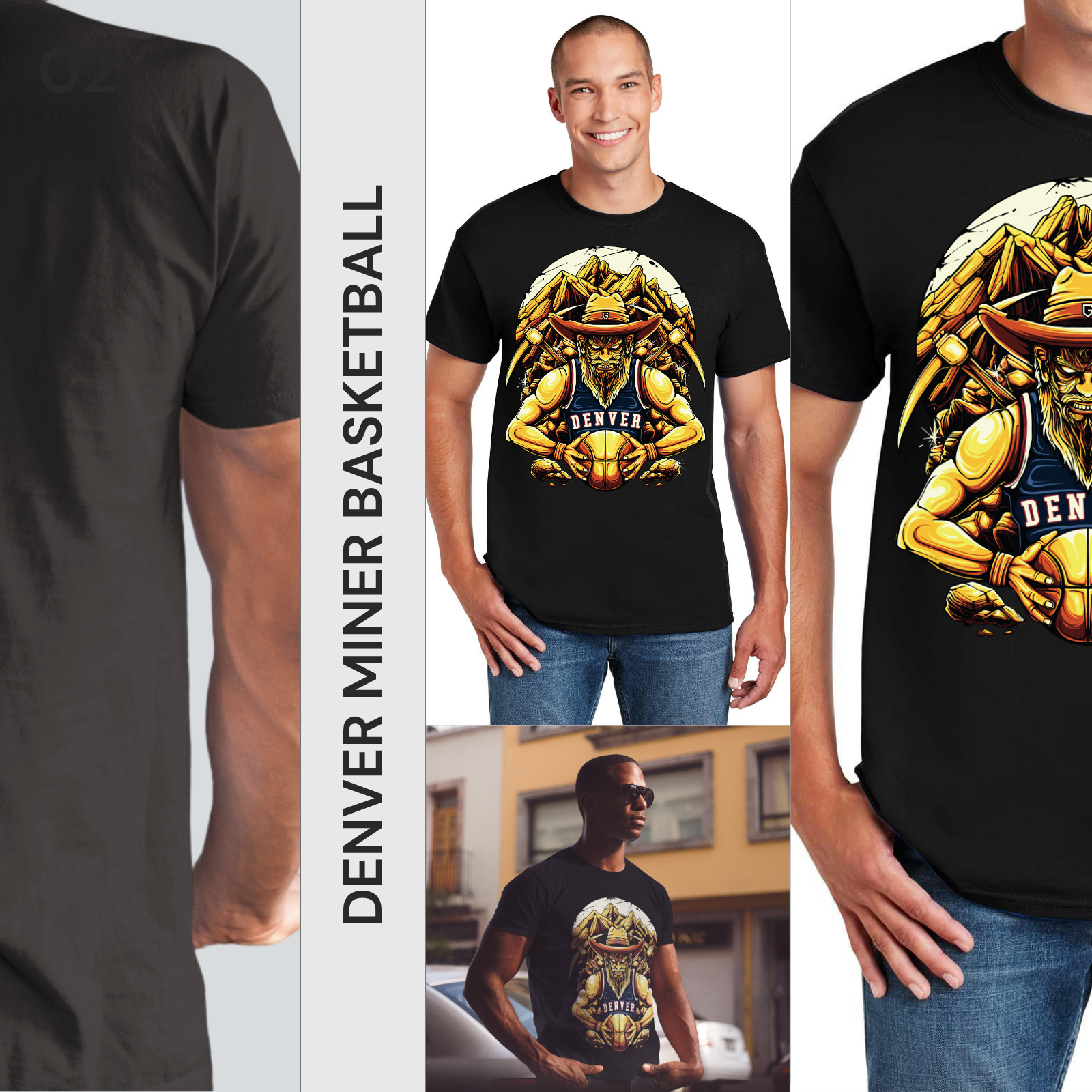 Denver Basketball 4-Pack Shirt Bundle – Black & Navy