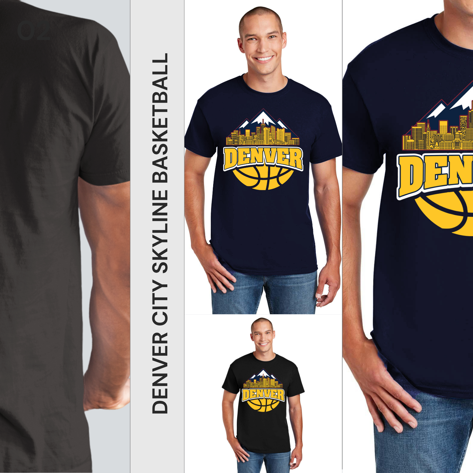 Denver Basketball 4-Pack Shirt Bundle – Black & Navy
