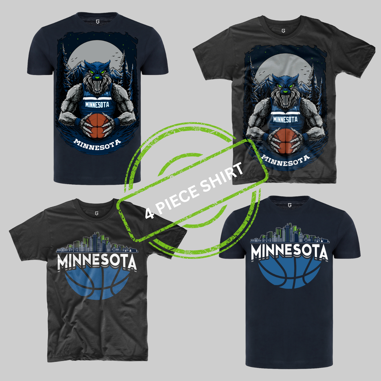 Minnesota Basketball 4-Pack Shirt Bundle – Black & Navy