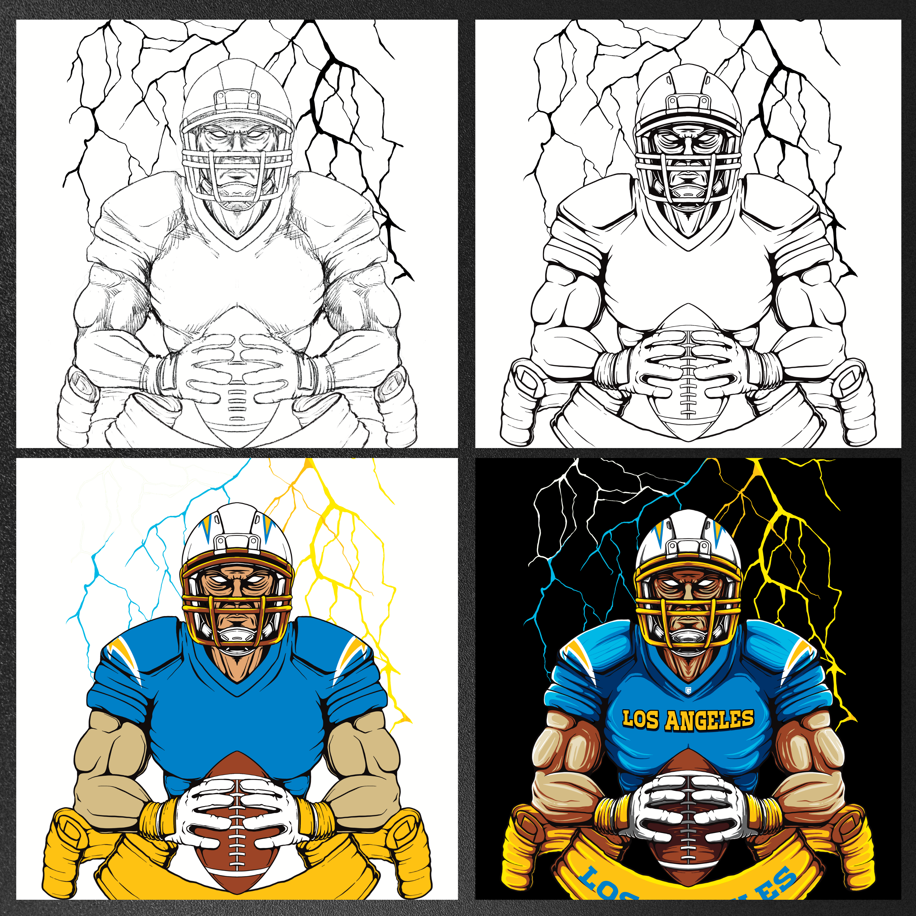 Los Angeles Football Lightning Strike Men's T-Shirt