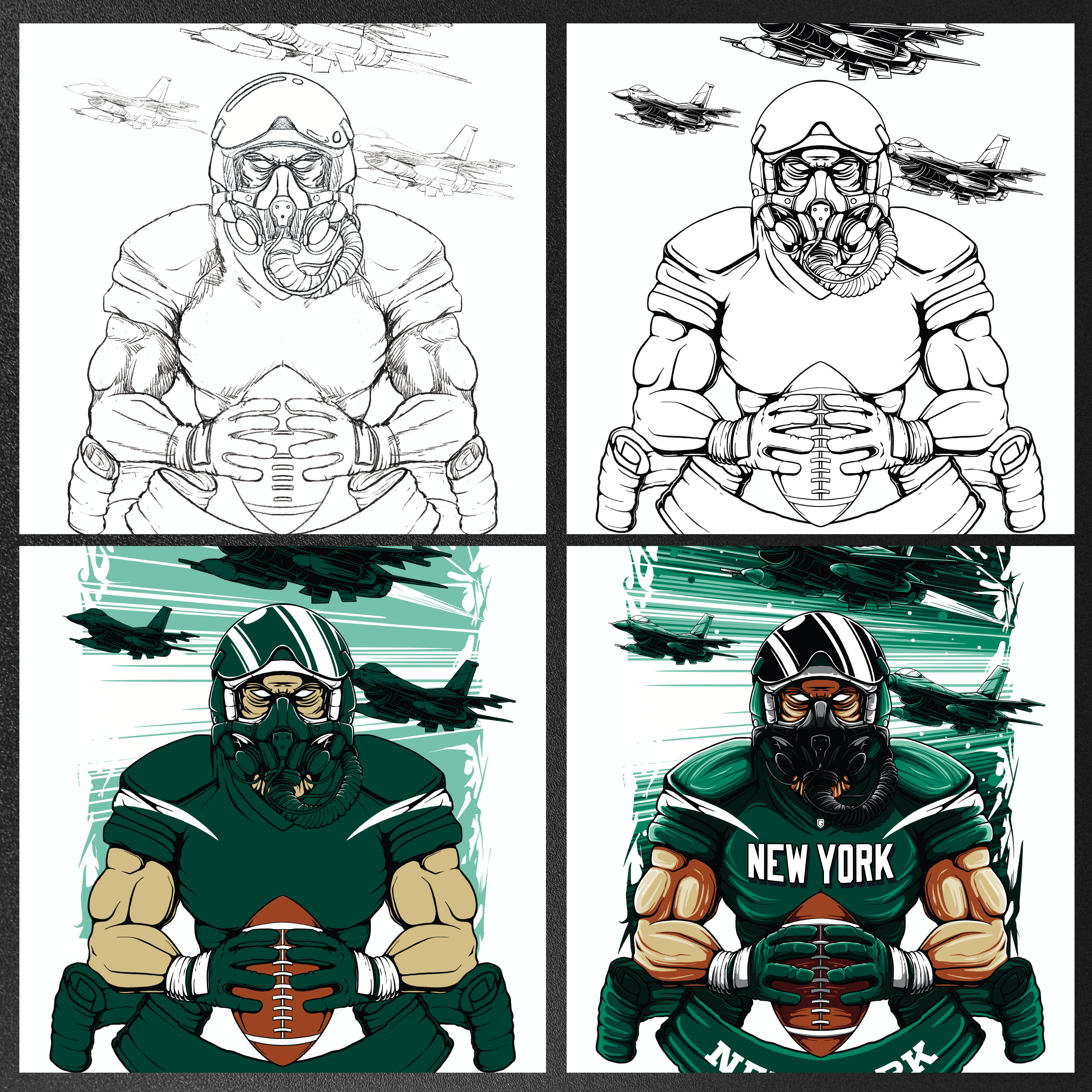 New York F-16 Football Hoodies
