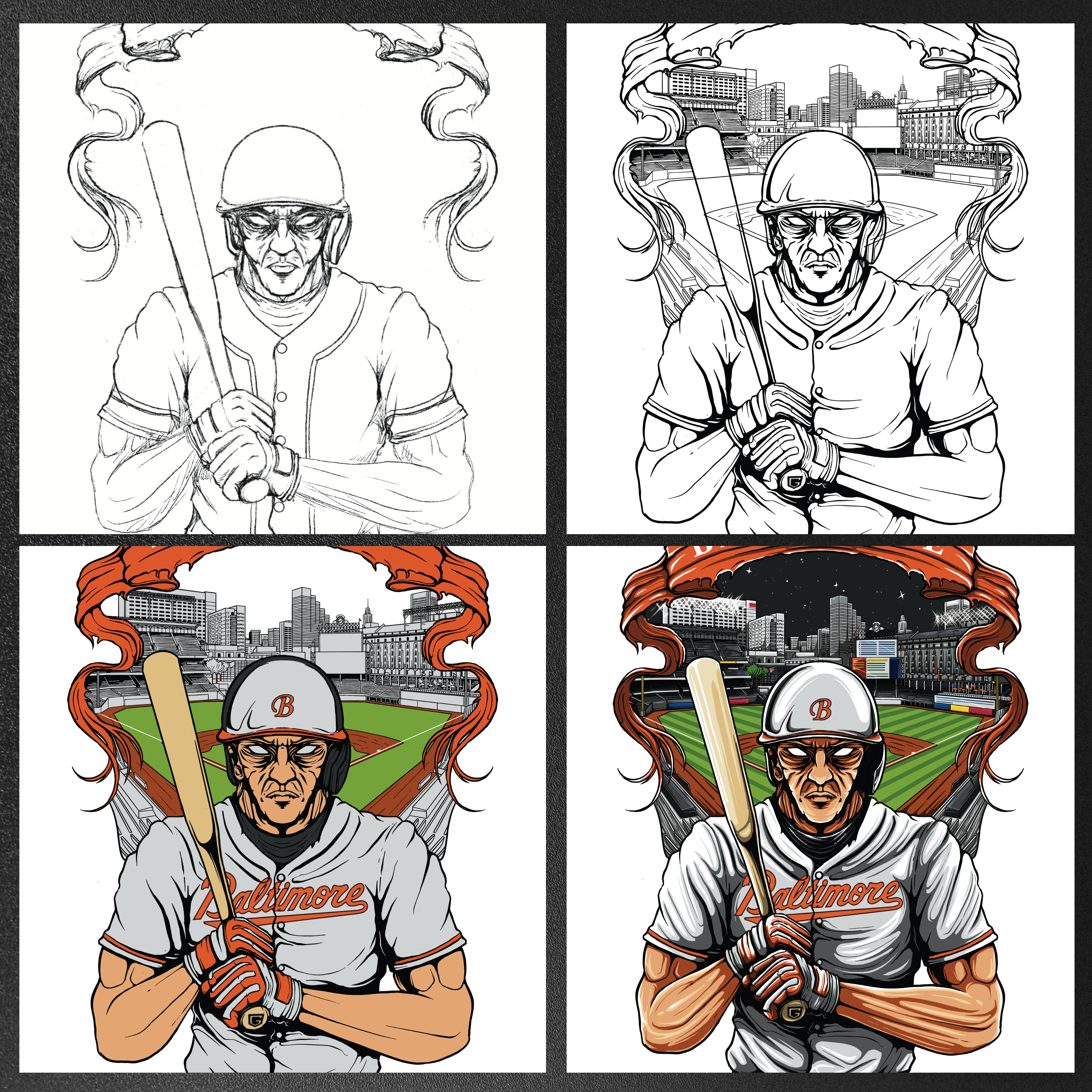 Baltimore Baseball Men's Graphic Hoodie