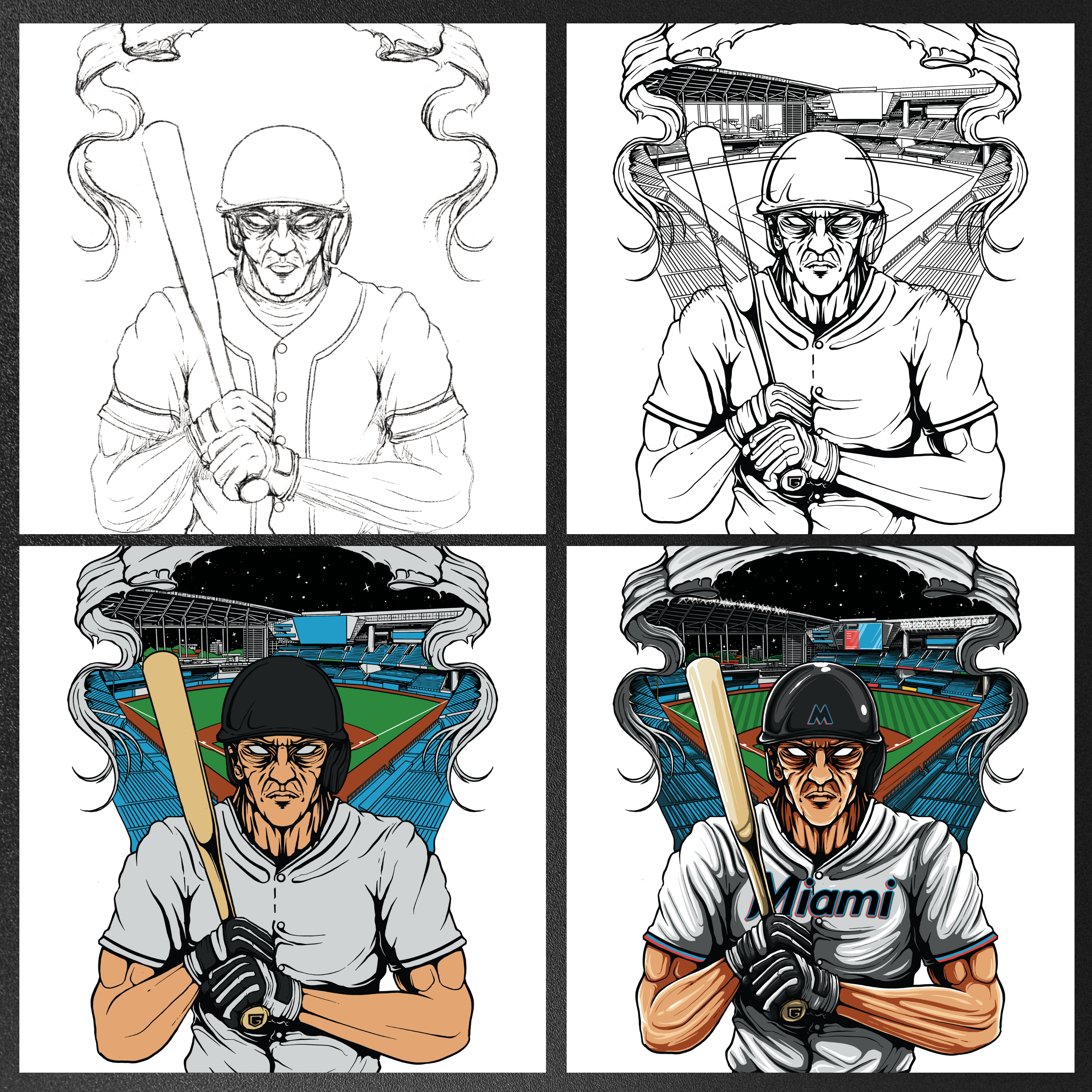 Miami Baseball Men's Graphic T-Shirt