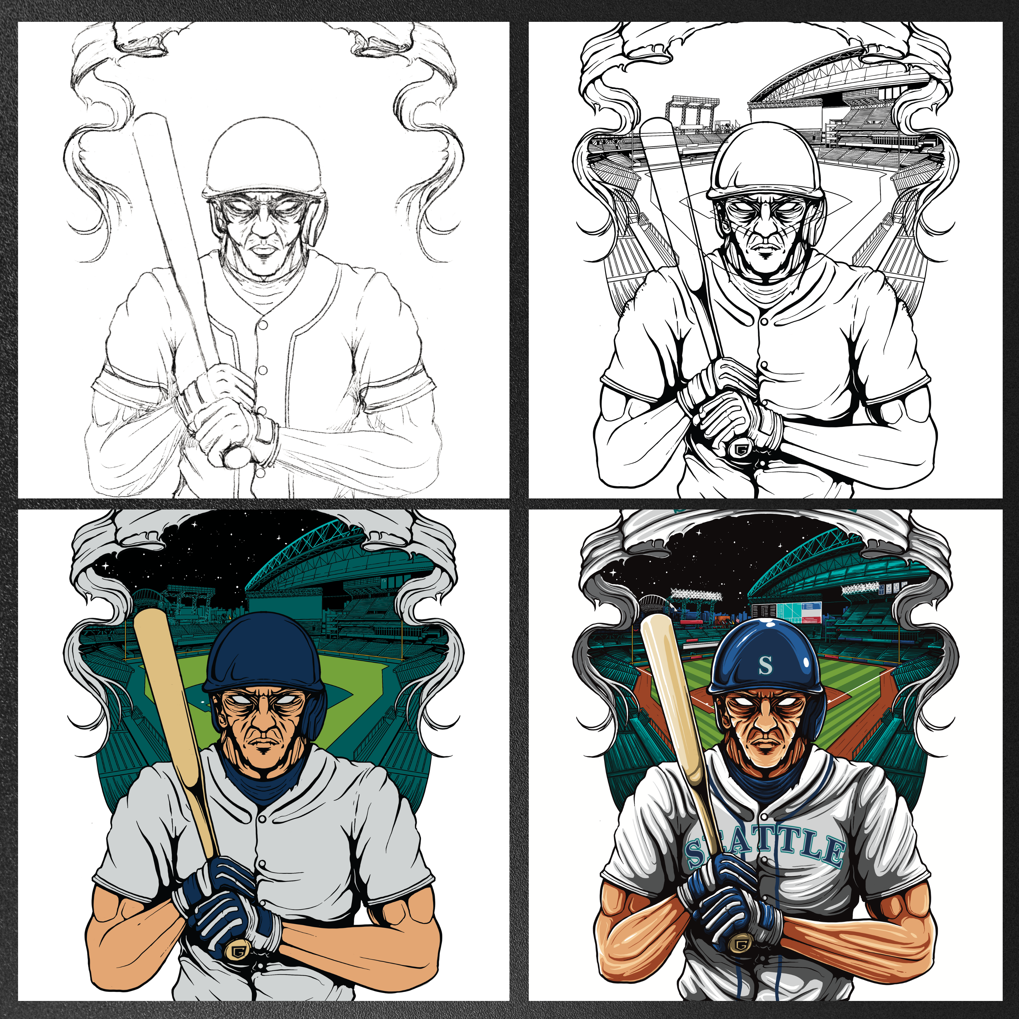 Seattle Baseball Men's Graphic Hoodie