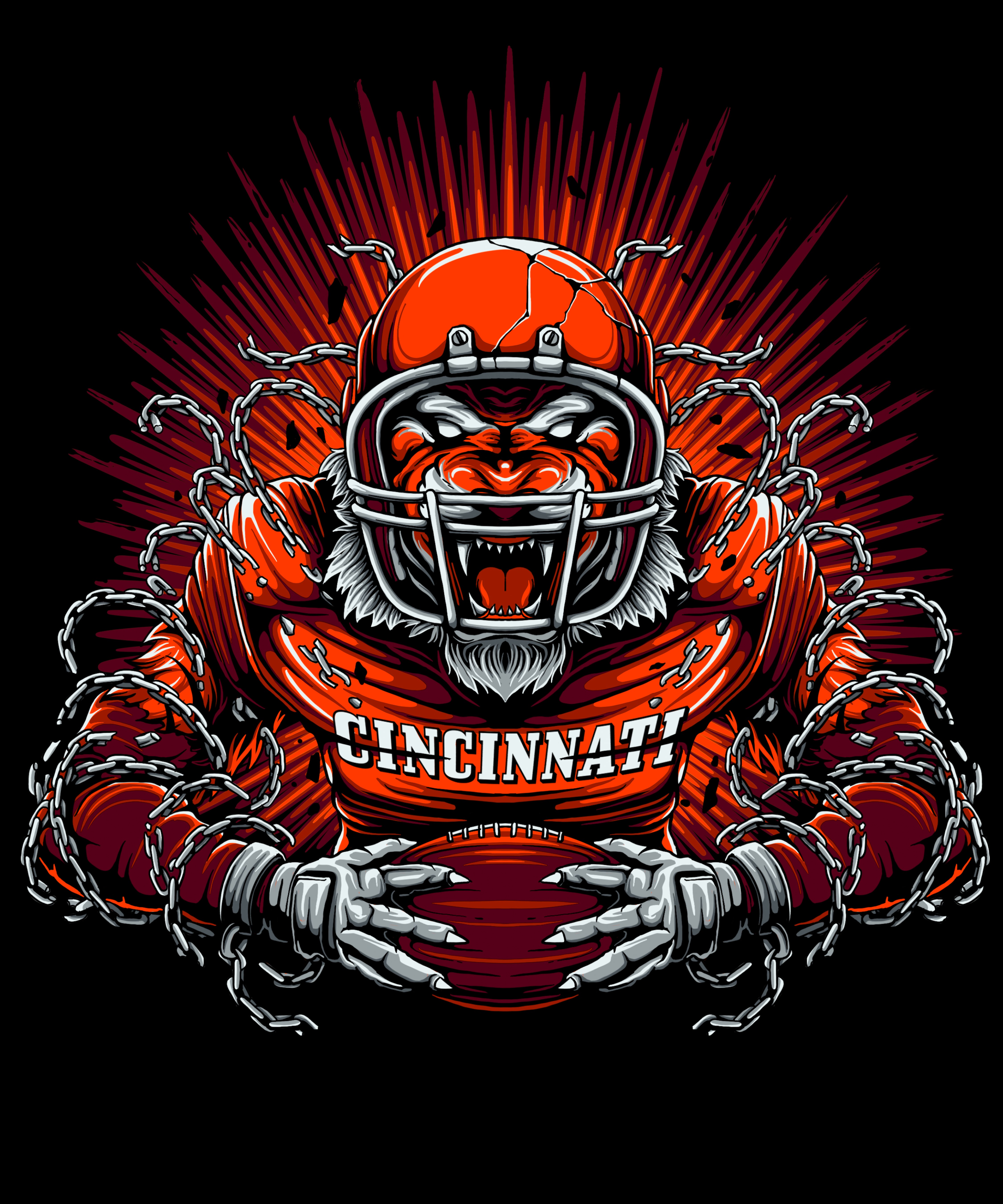 Cincinnati Football Men's Graphic Hoodie