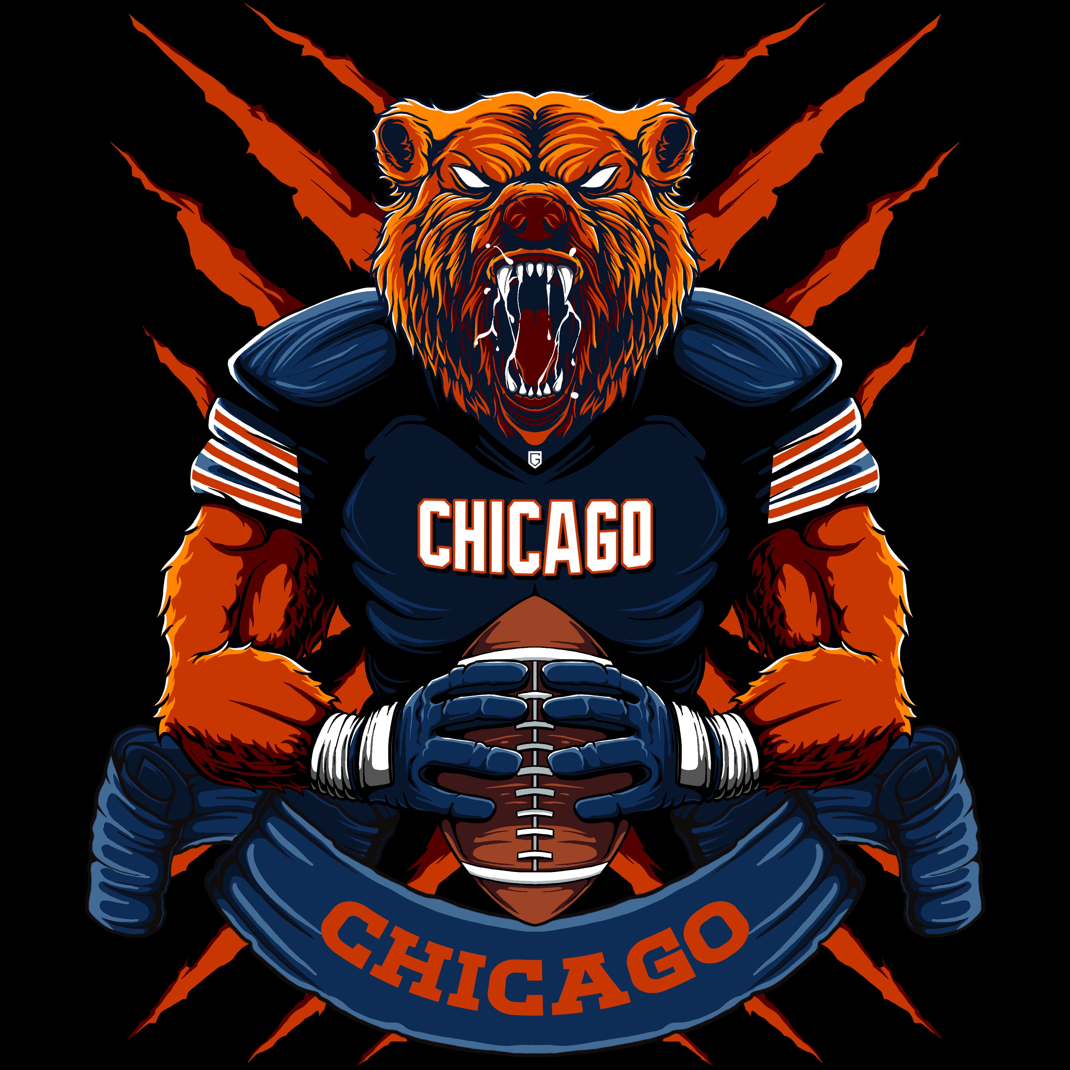 Chicago Football Men's Graphic Hoodie