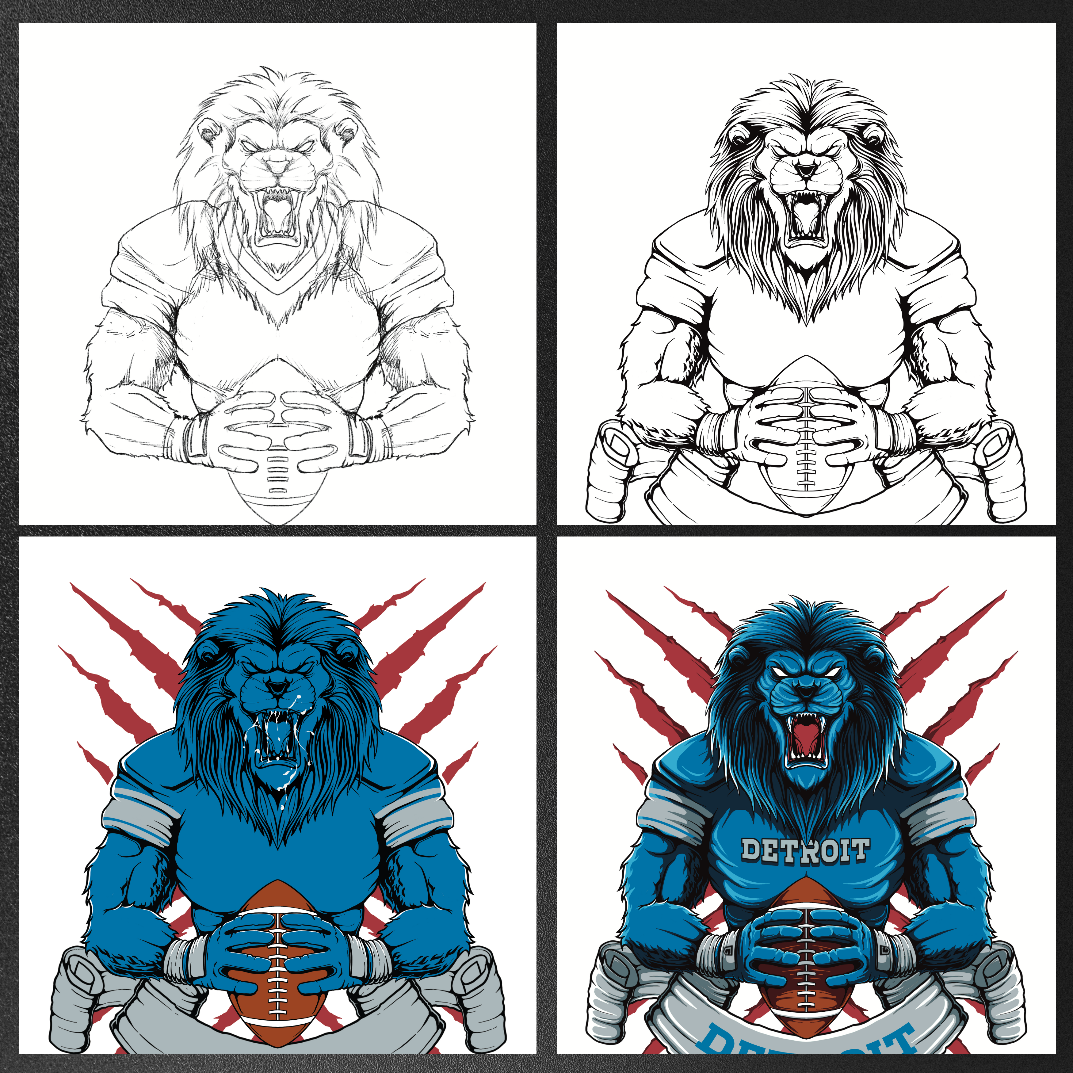 Detroit Football Men's Graphic Sweatshirt