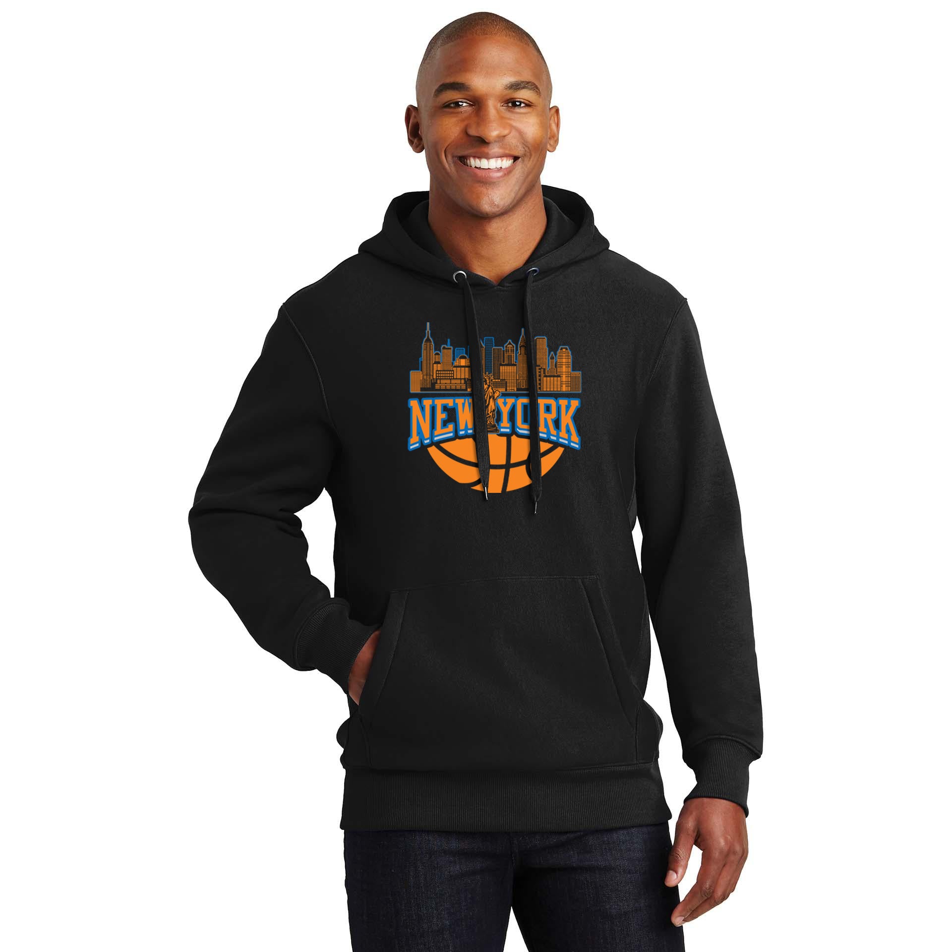 New York Basketball Skyline Men's Graphic Hoodie