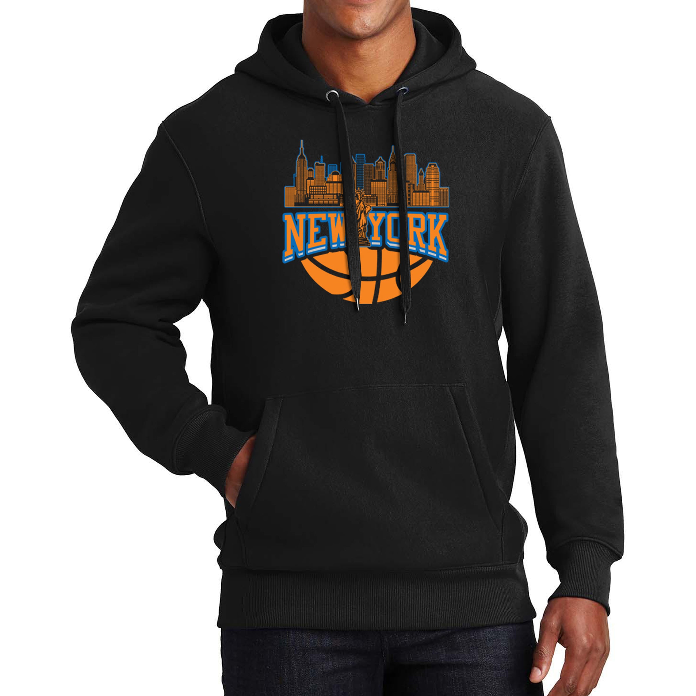 New York Basketball Skyline Men's Graphic Hoodie