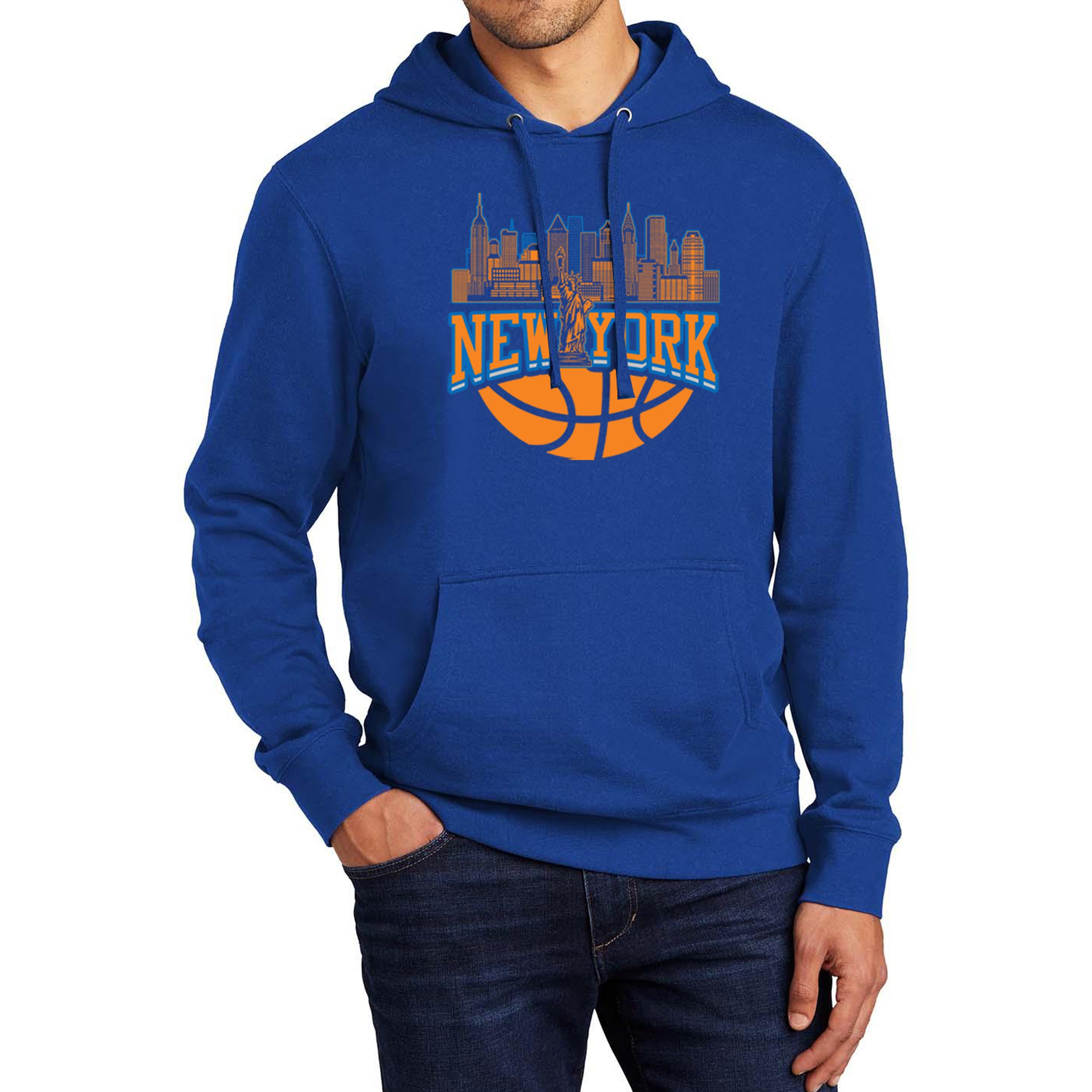 New York Basketball Skyline Men's Graphic Hoodie