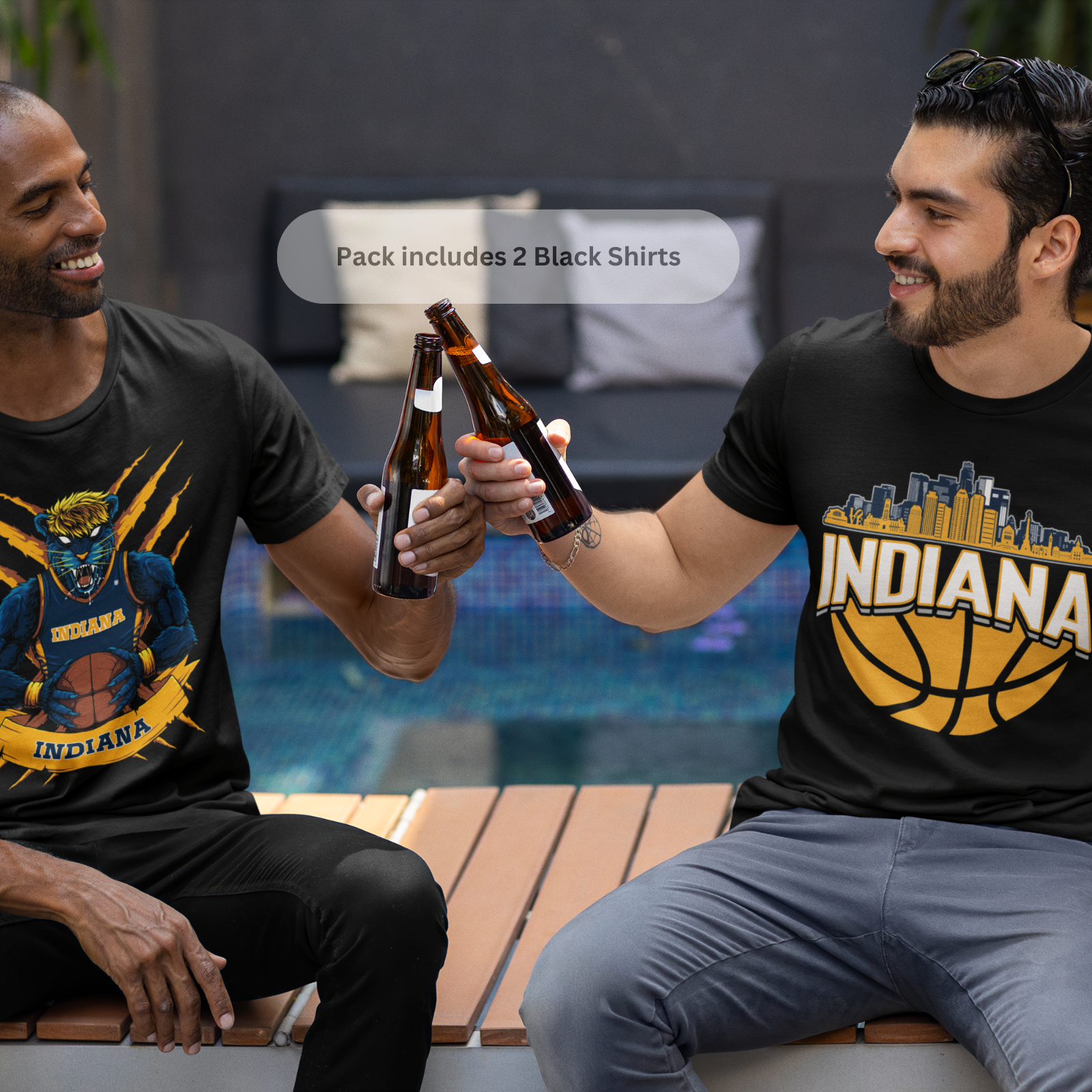 Indiana Basketball 2-Pack Shirt Bundle – Black
