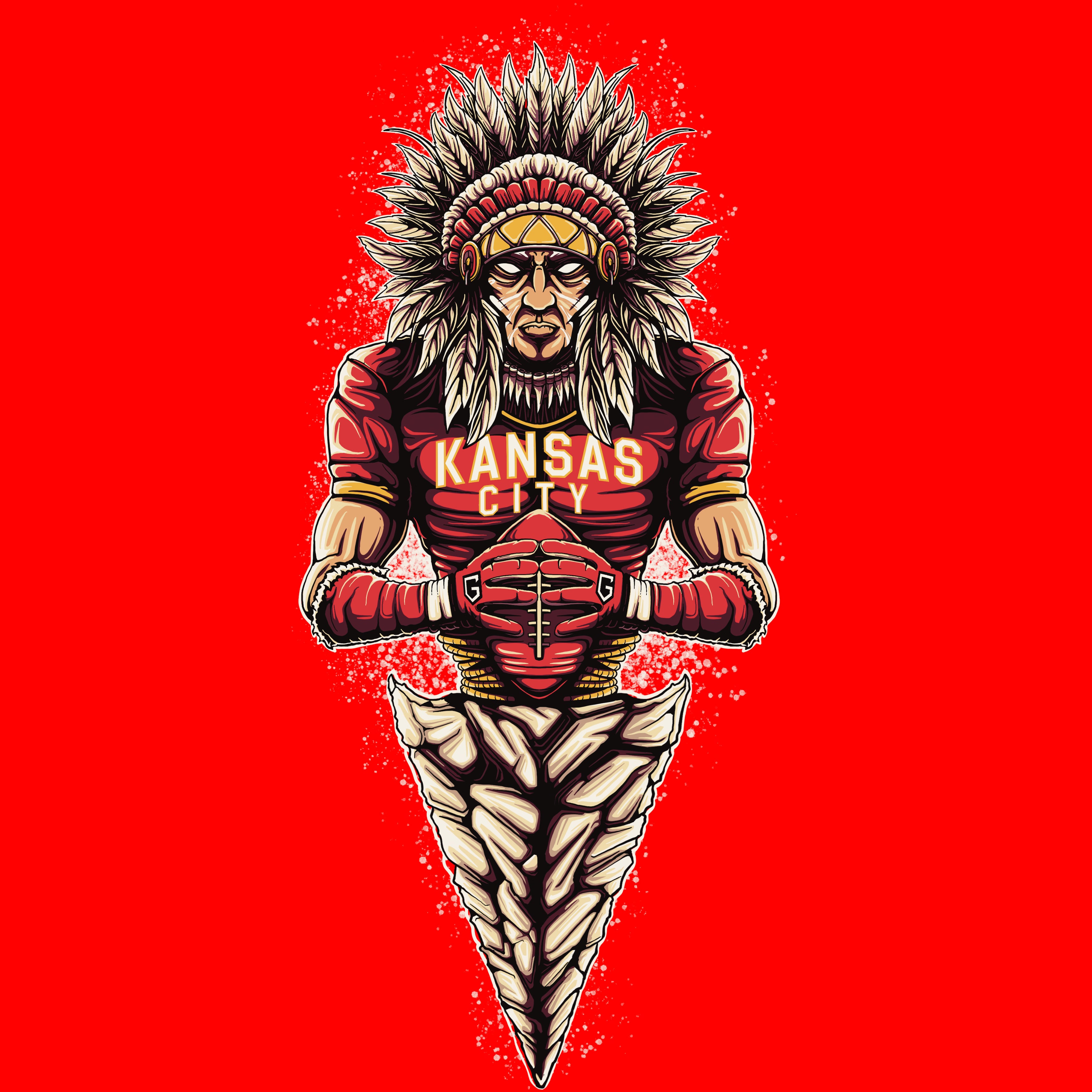 Kansas City Football Arrowhead Men's T-Shirt