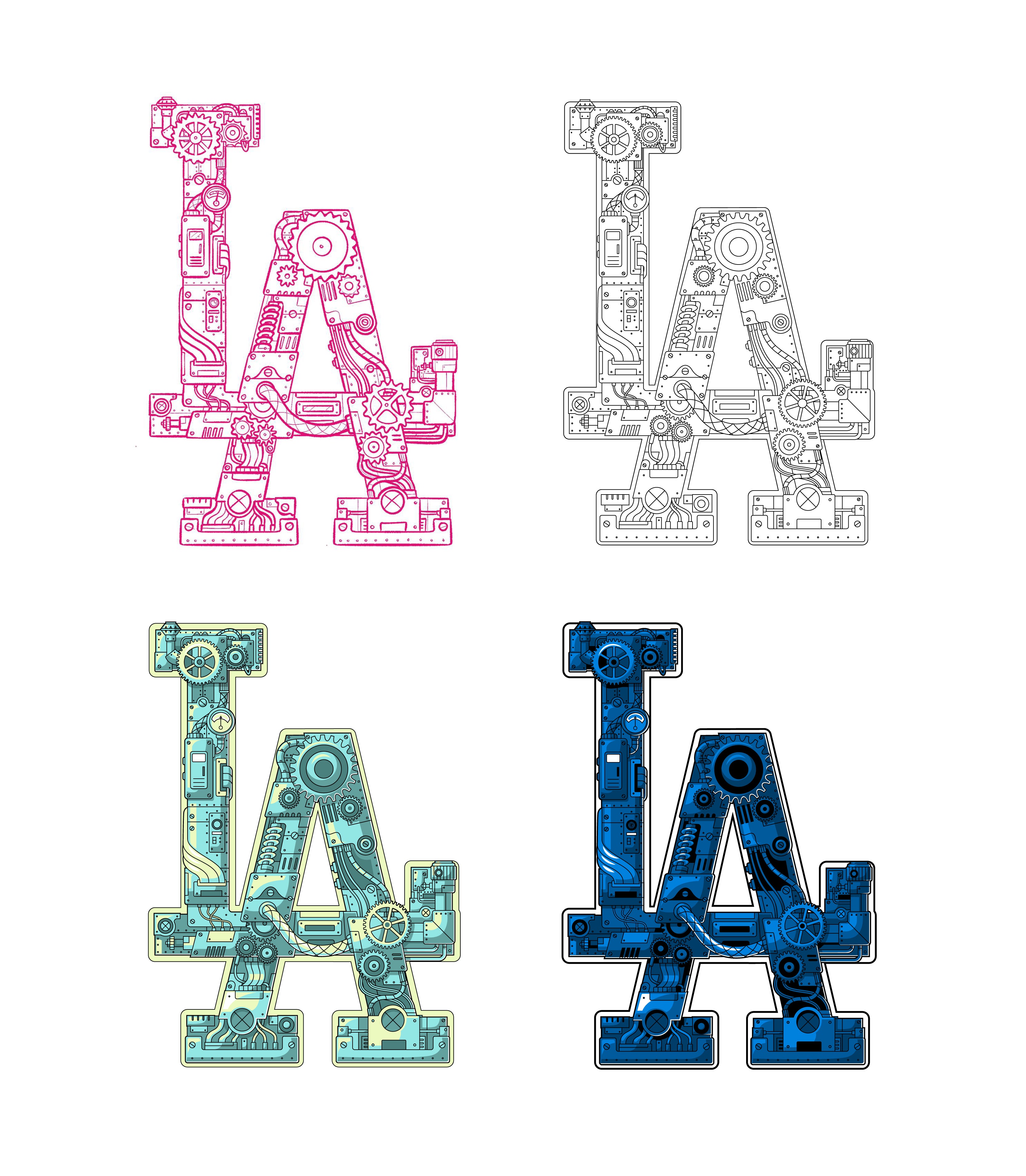 Los Angeles Steampunk Baseball Men's T-Shirt