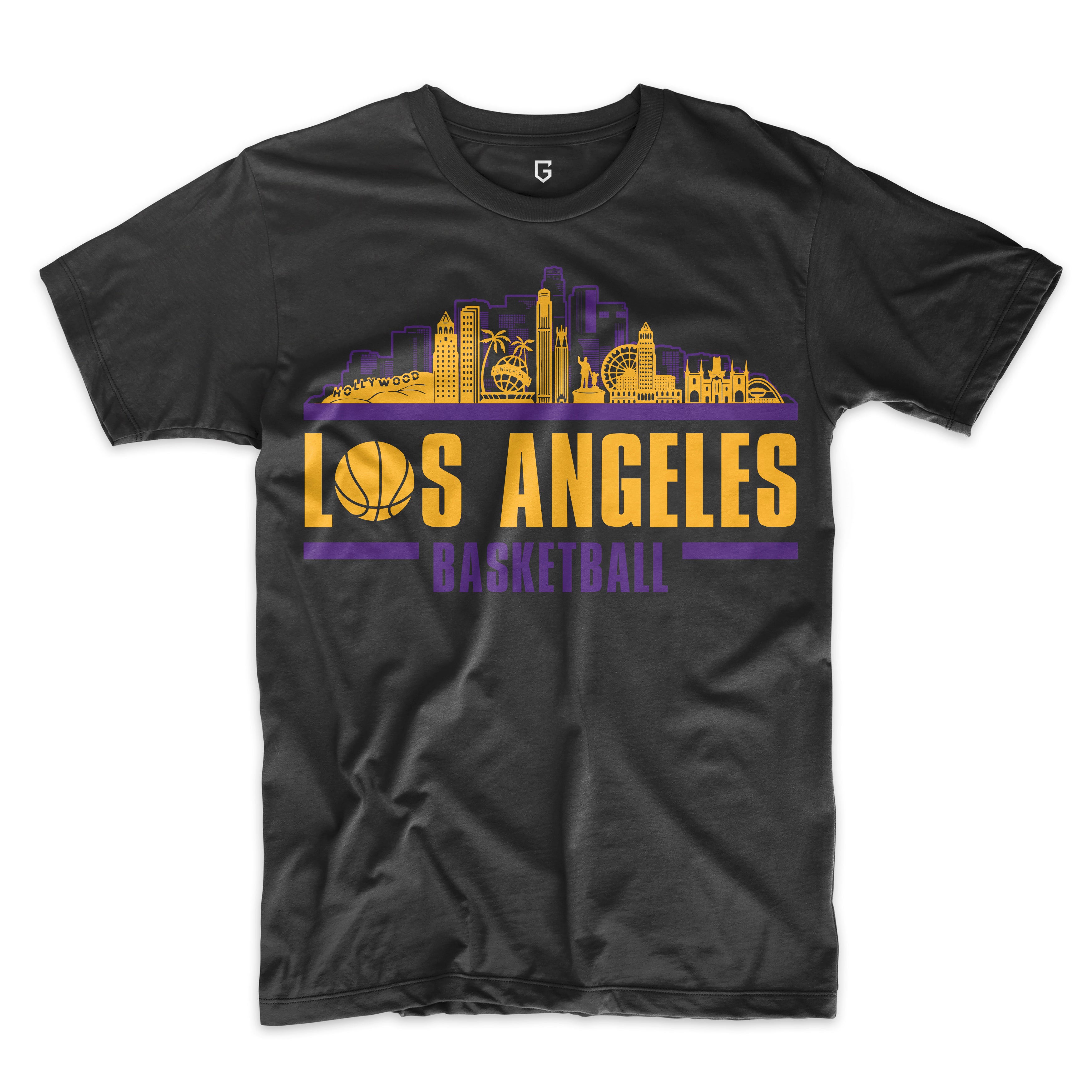 Los Angeles Basketball City Skyline Men's T-Shirt