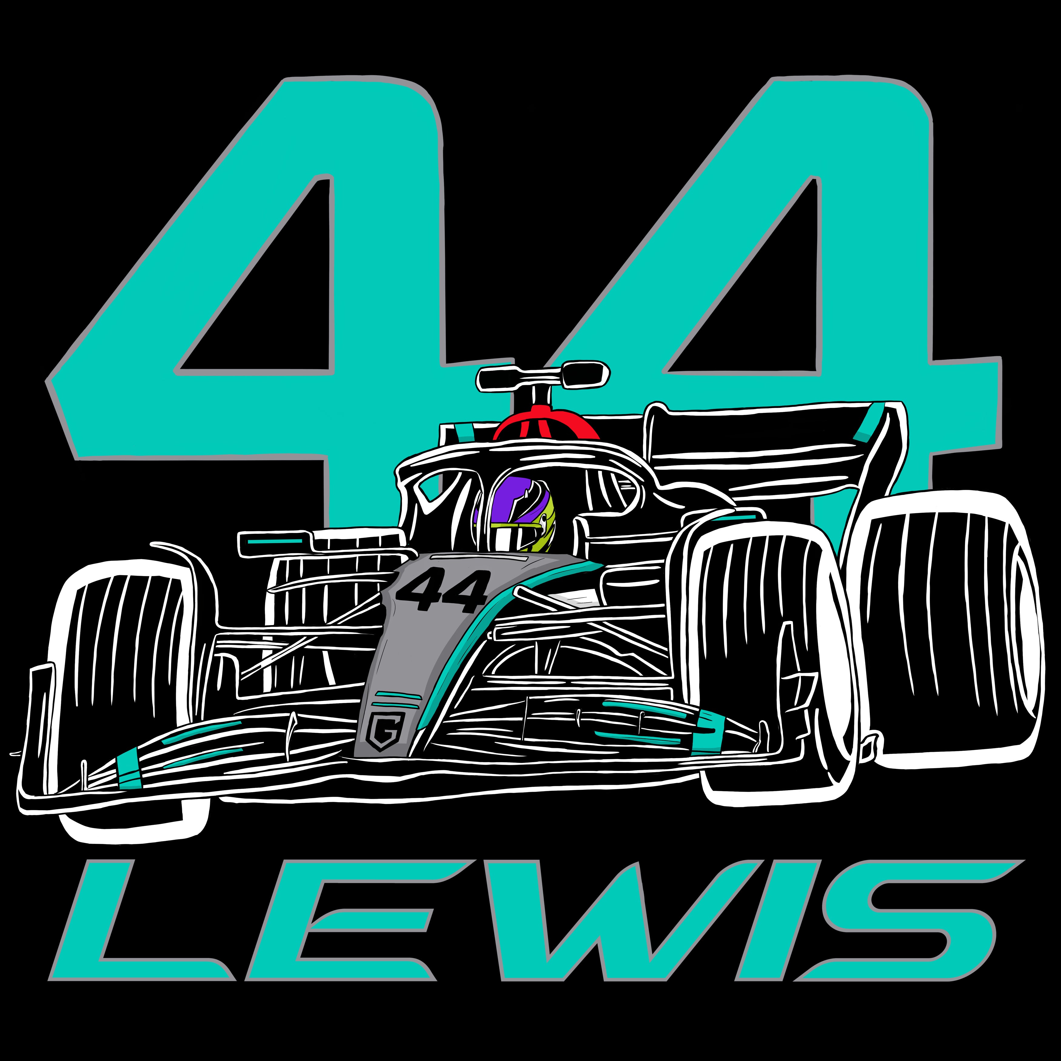 Formula Racing - LEWIS 44 - Men's Graphic T-Shirt