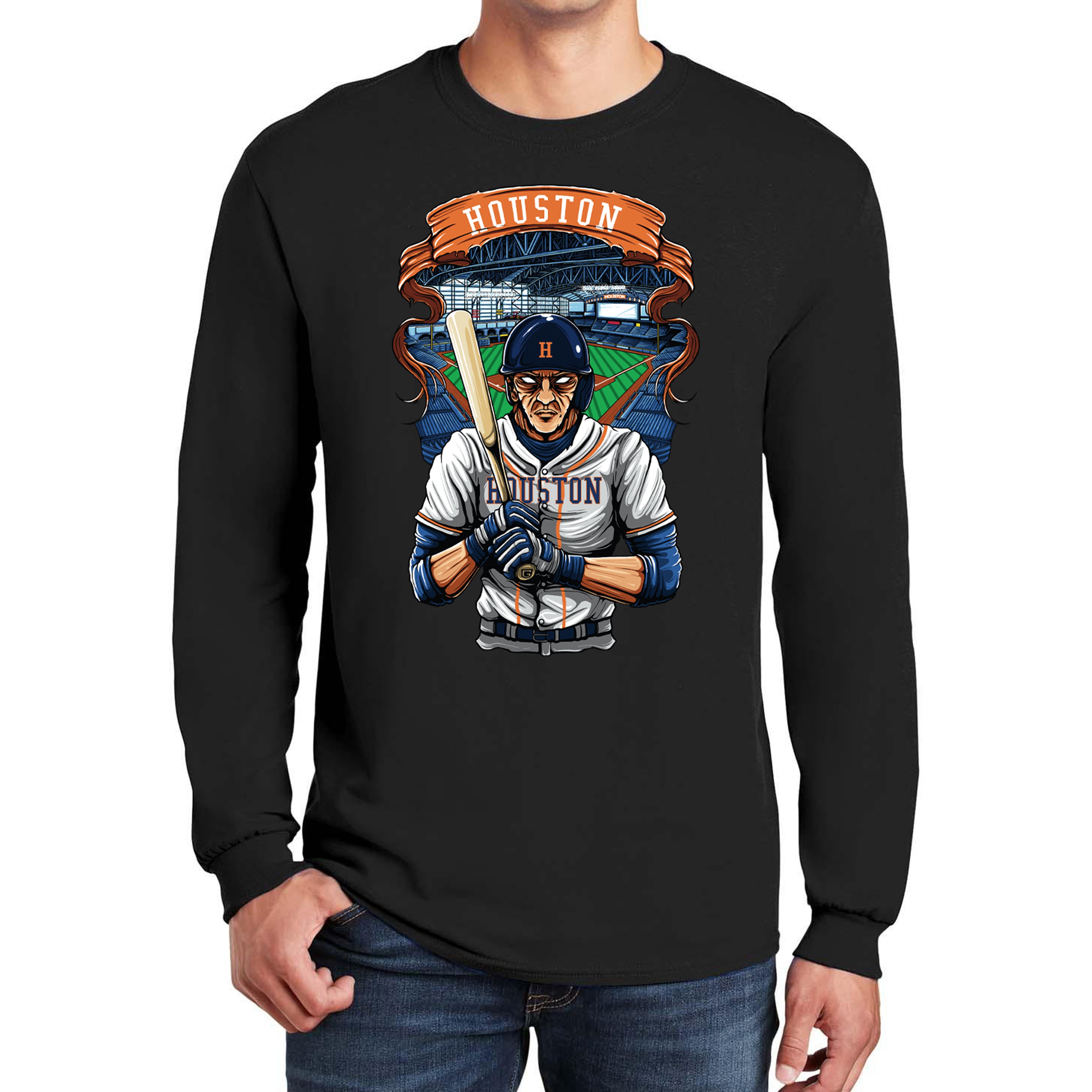 Houston Baseball Long Sleeve Men's T-Shirt
