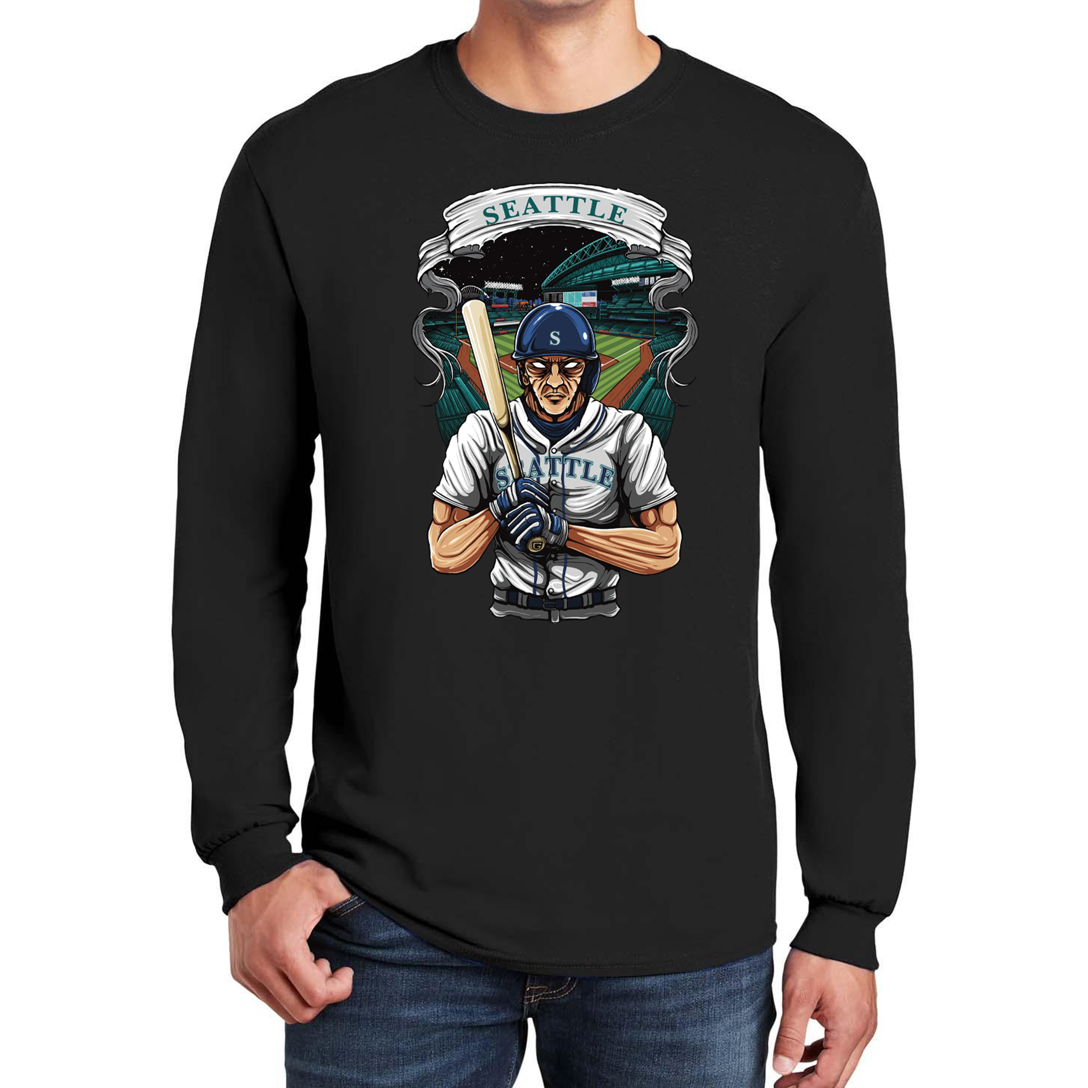 Seattle Baseball Long Sleeve Men's T-Shirt