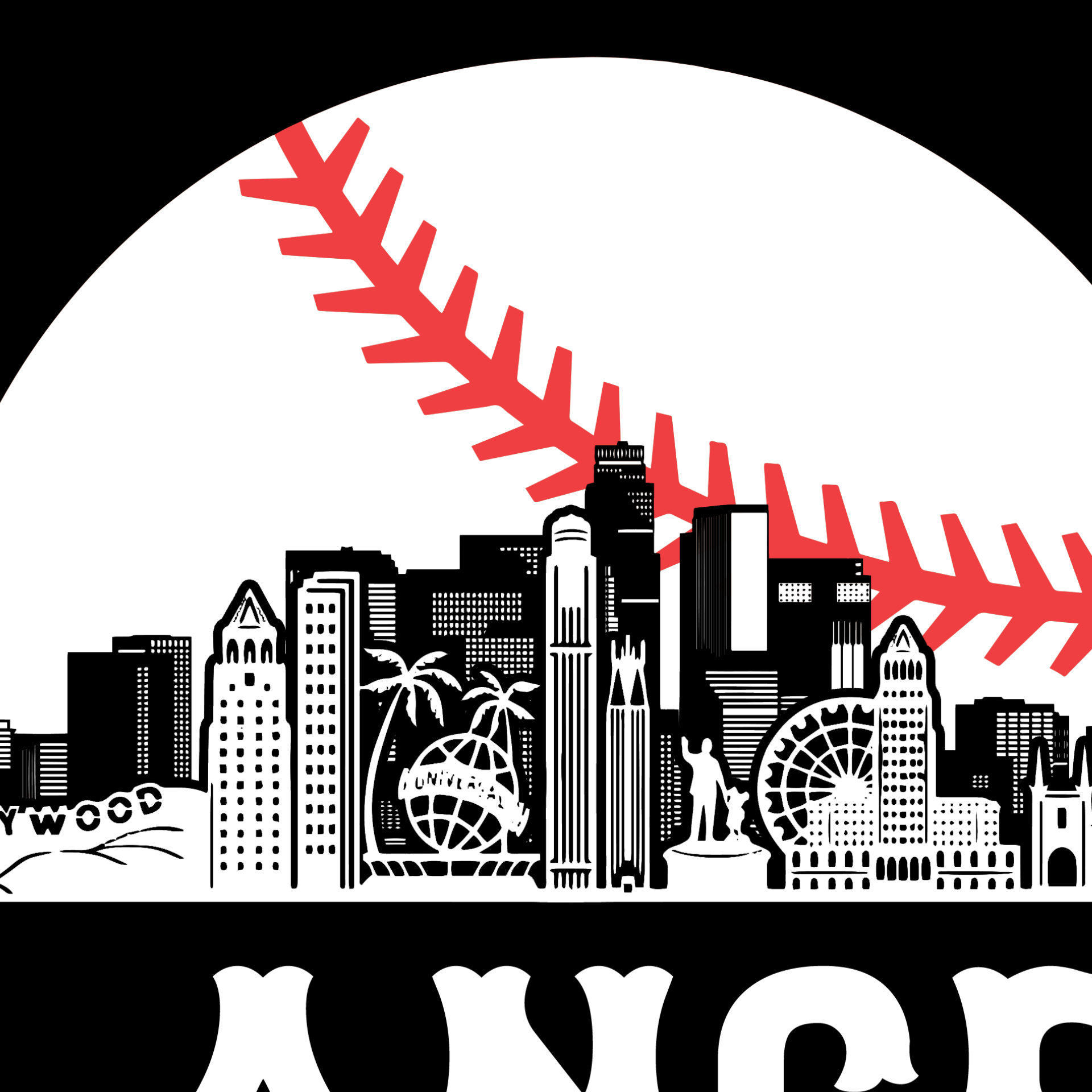 Los Angeles Baseball Sunset Men's Graphic Hoodie