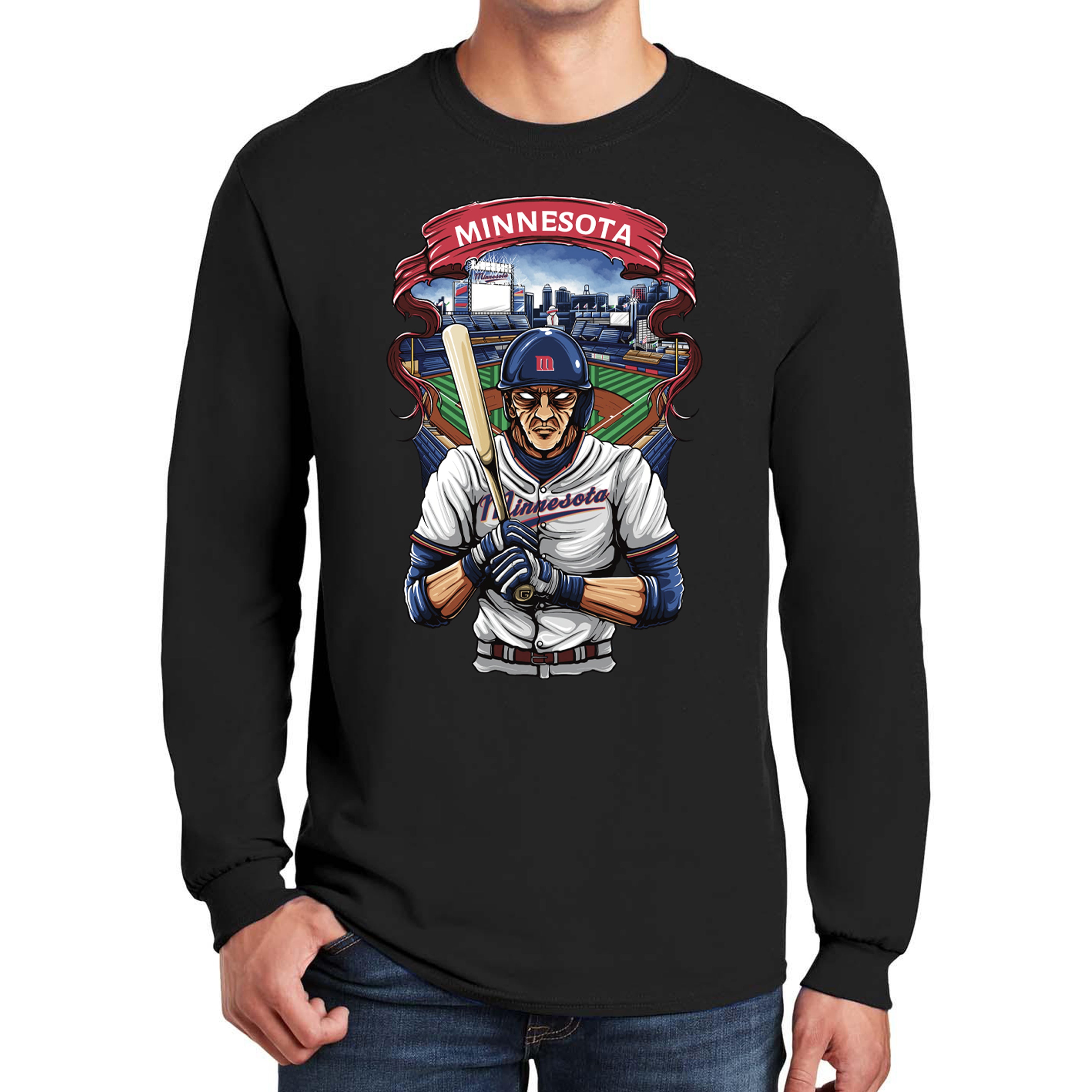 Minnesota Baseball Long Sleeve Men's T-Shirt