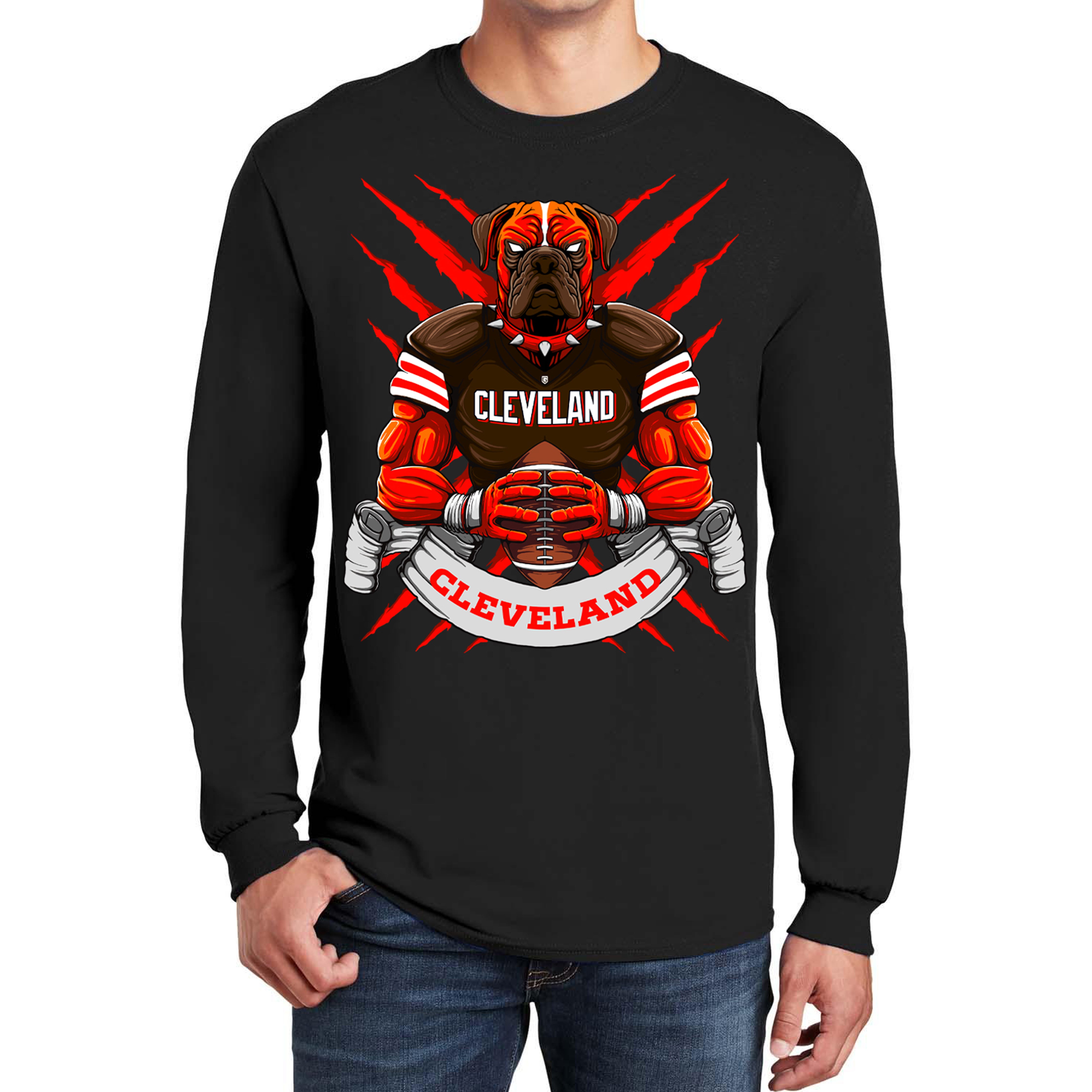 Cleveland Football Long Sleeve Men's T-Shirt