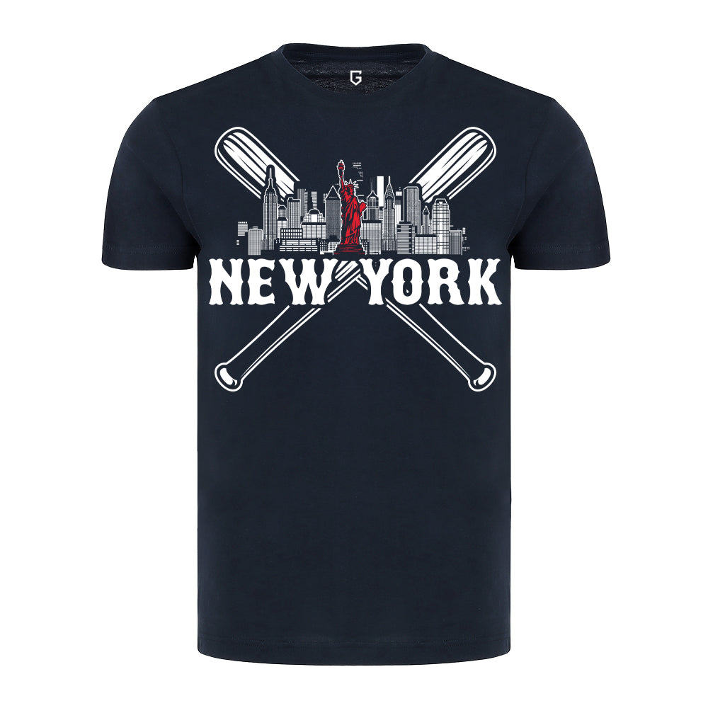New York Baseball Skyline Bat Men's T-Shirt