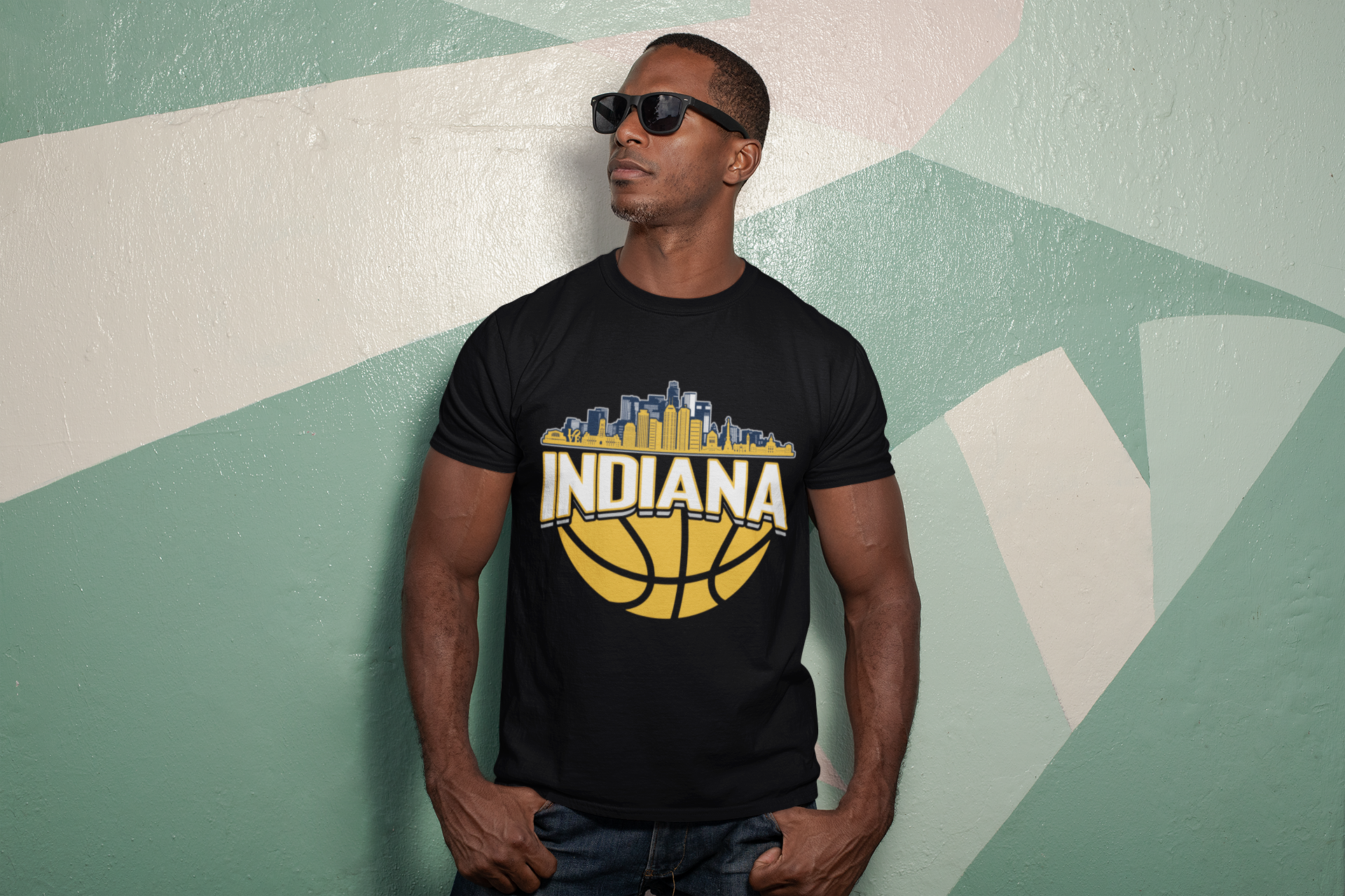 Indiana Basketball Skyline Men's T-Shirt