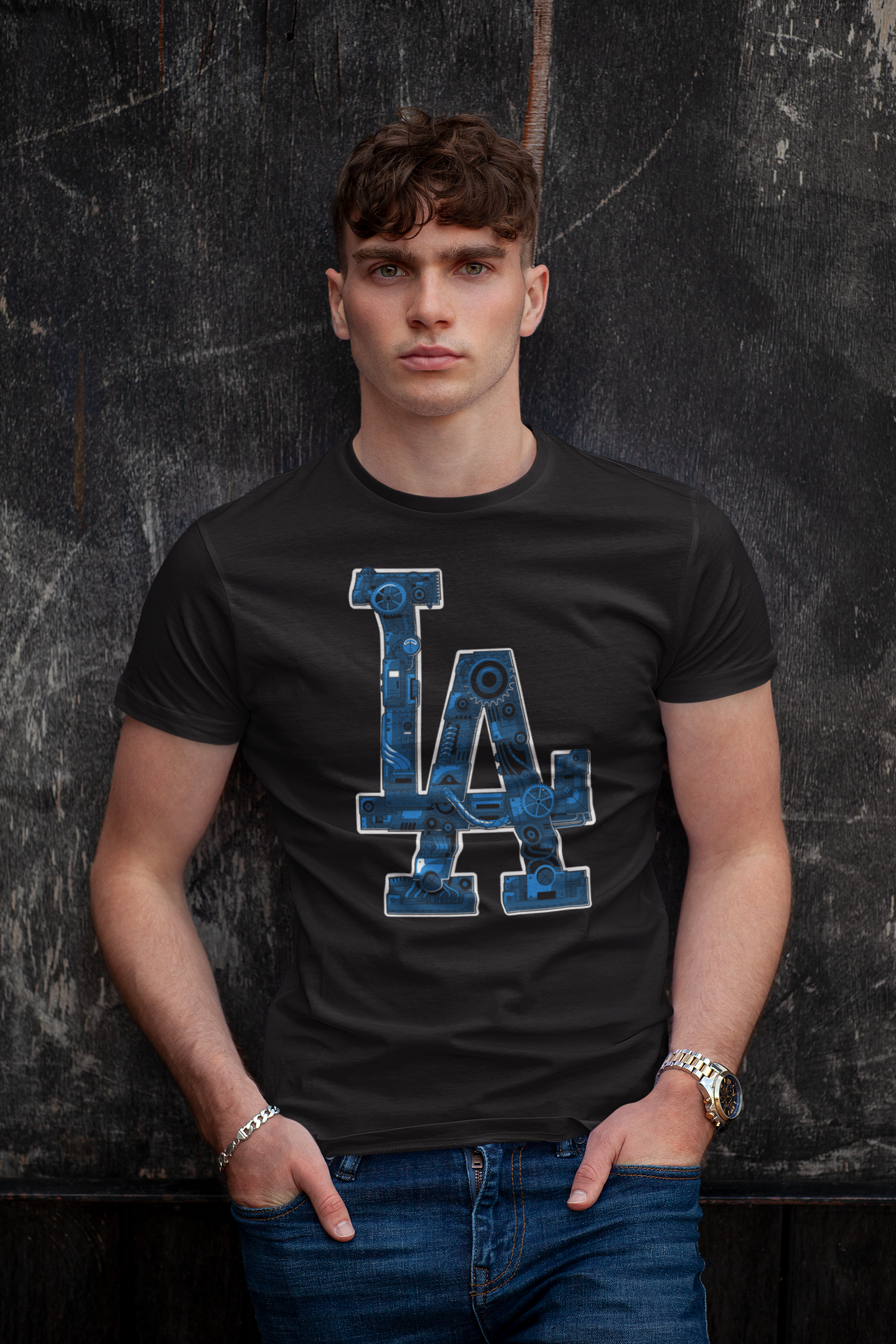 Los Angeles Steampunk Baseball Men's T-Shirt