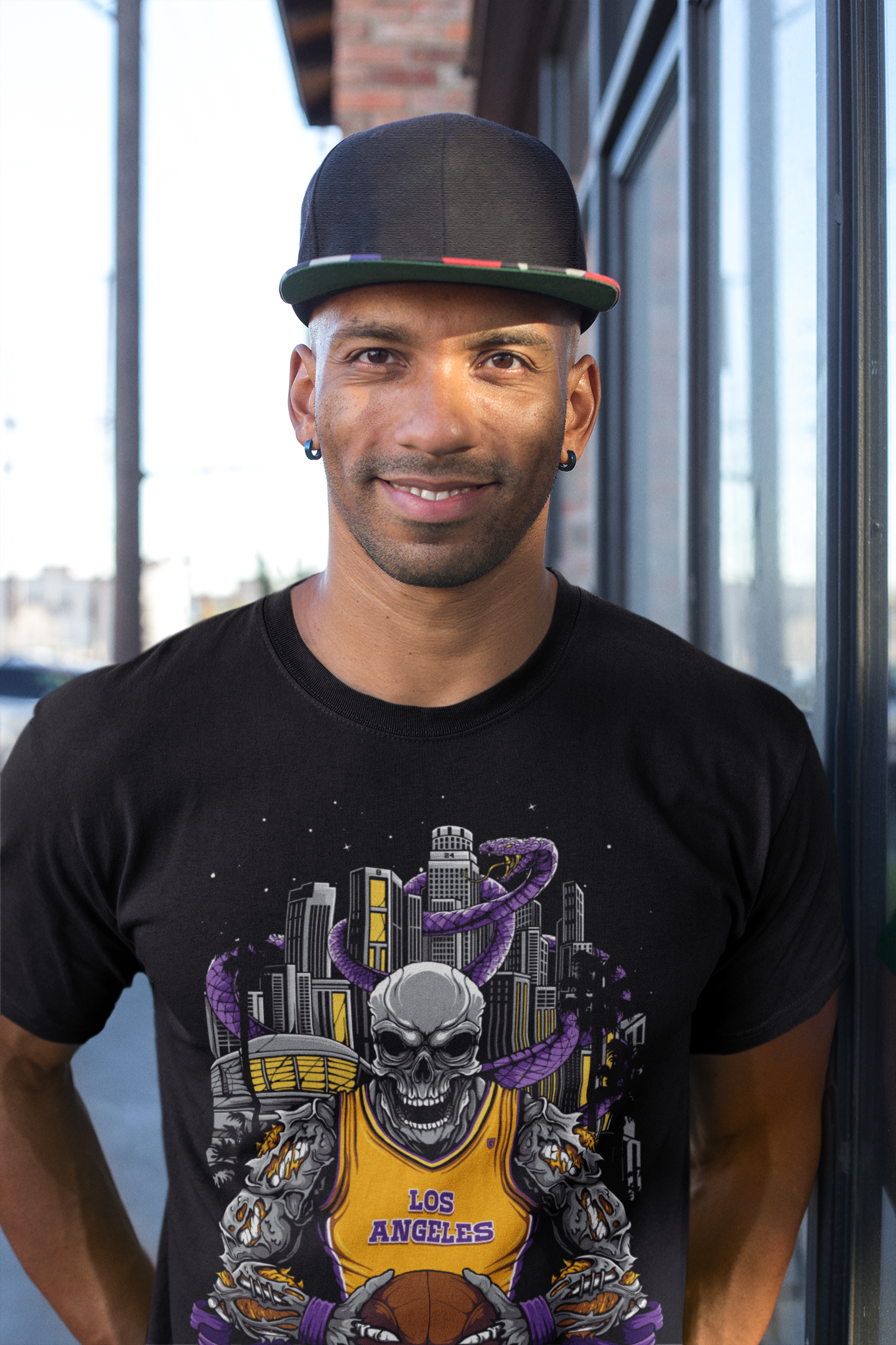 Los Angeles Basketball Skull Men's T-Shirt