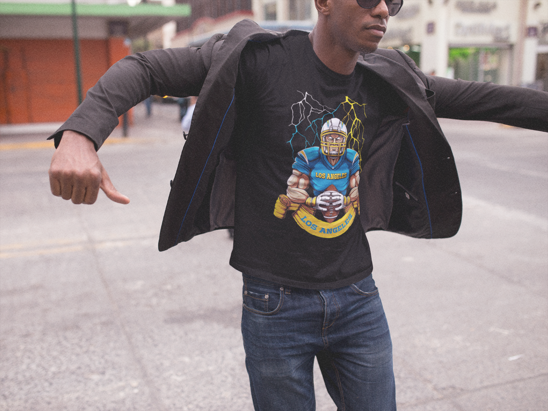 Los Angeles Football Lightning Strike Men's T-Shirt