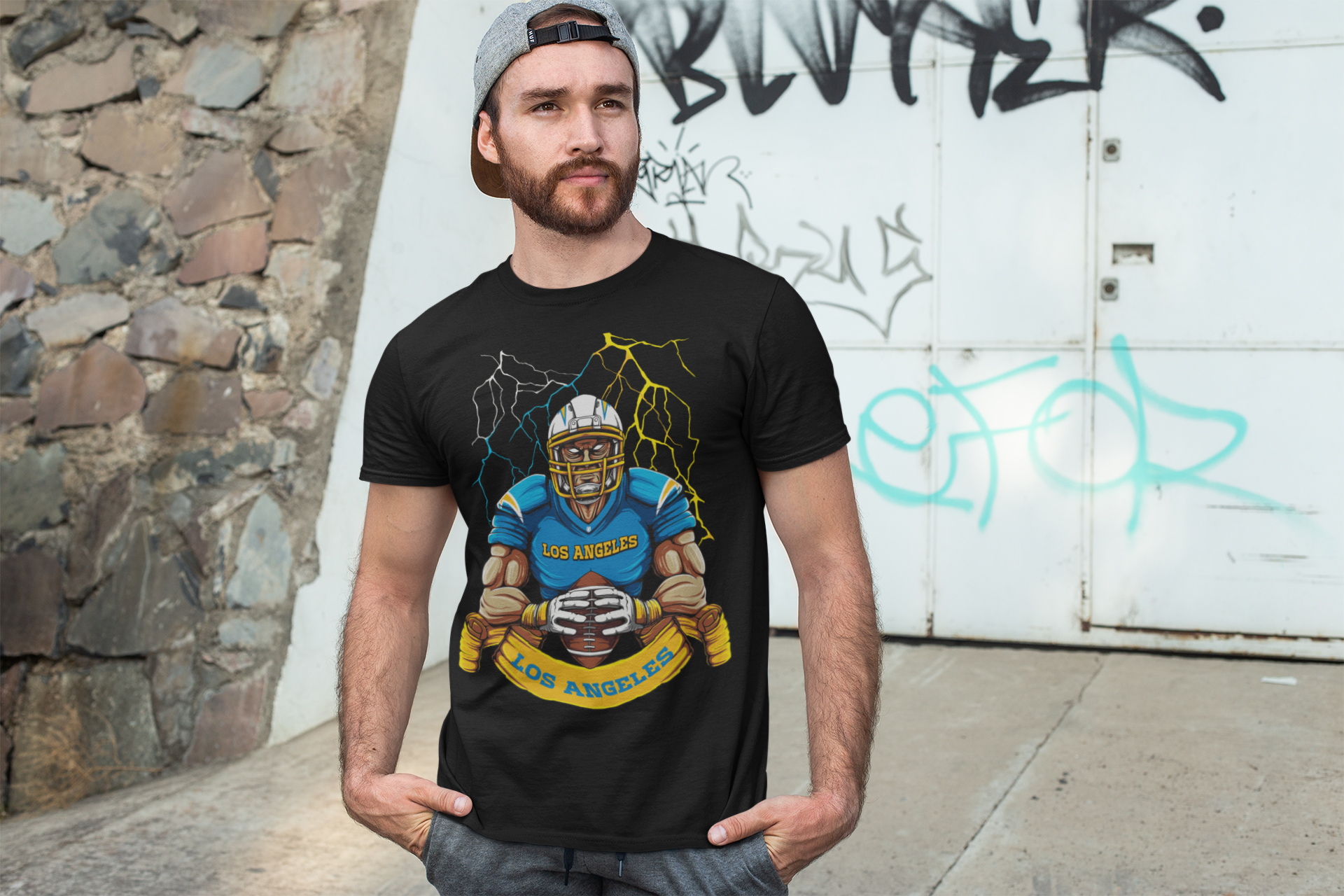 Los Angeles Football Lightning Strike Men's T-Shirt