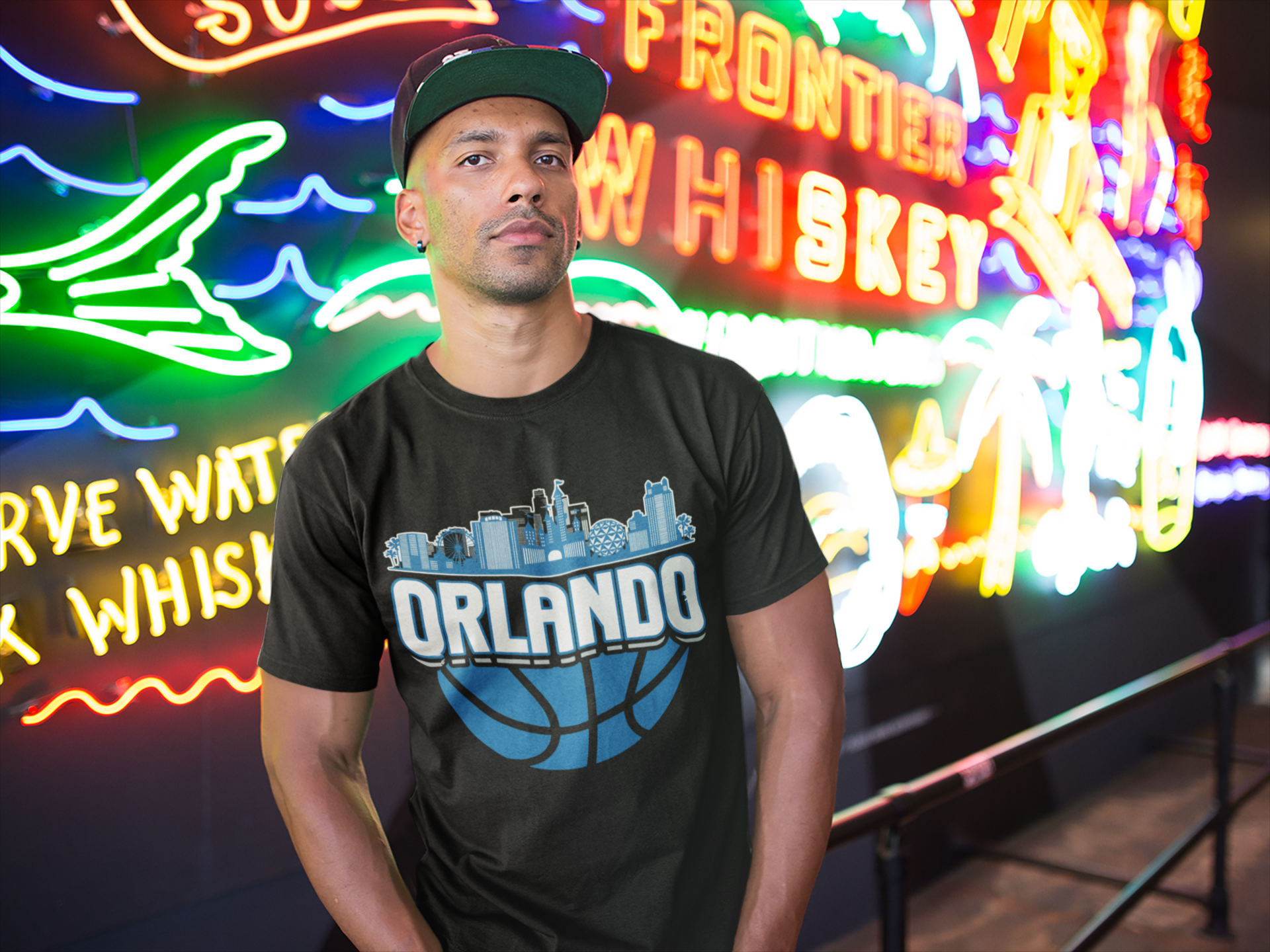 Orlando Basketball Skyline Men's T-Shirt