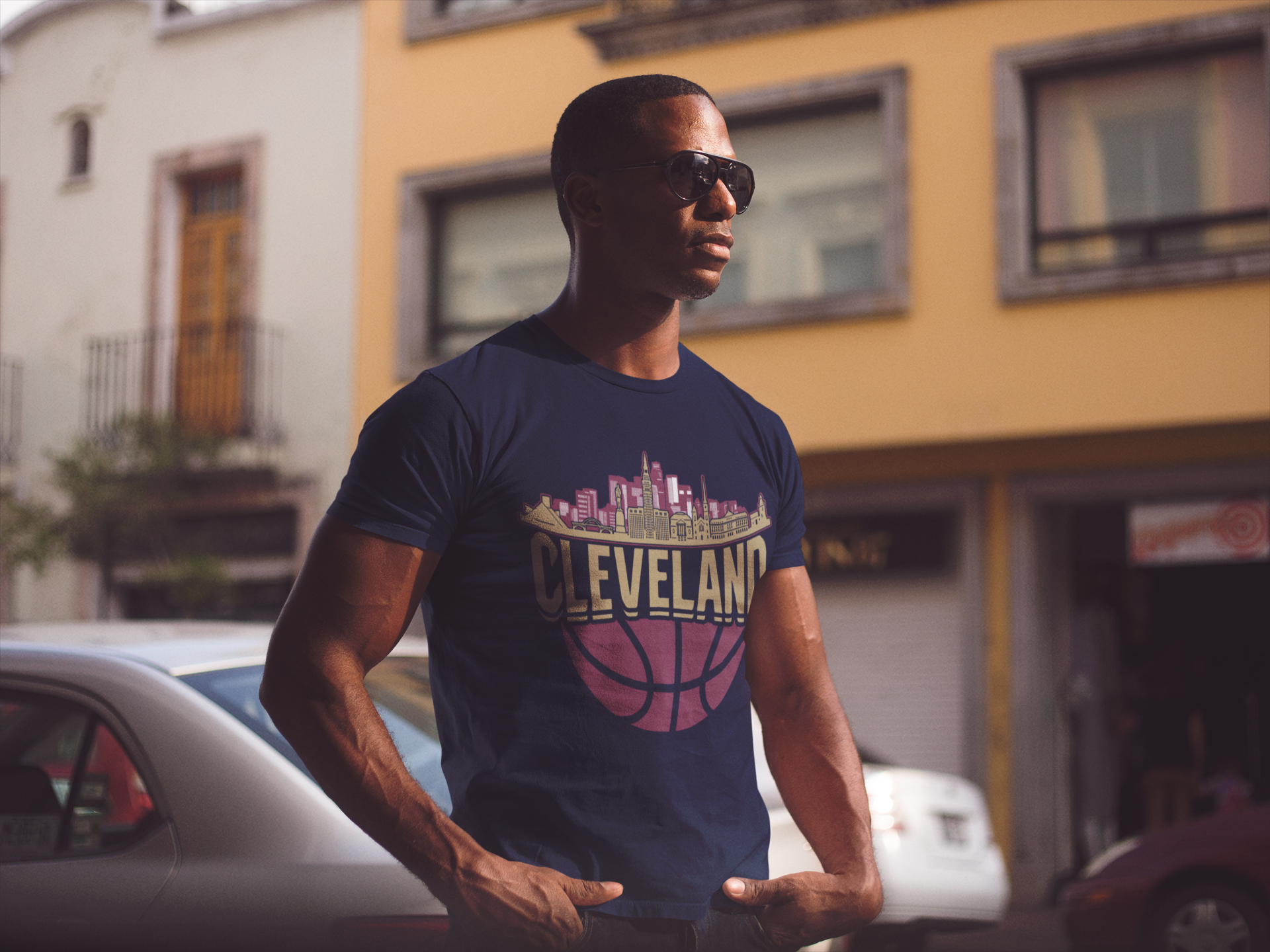 Cleveland Basketball Skyline Men's T-Shirt