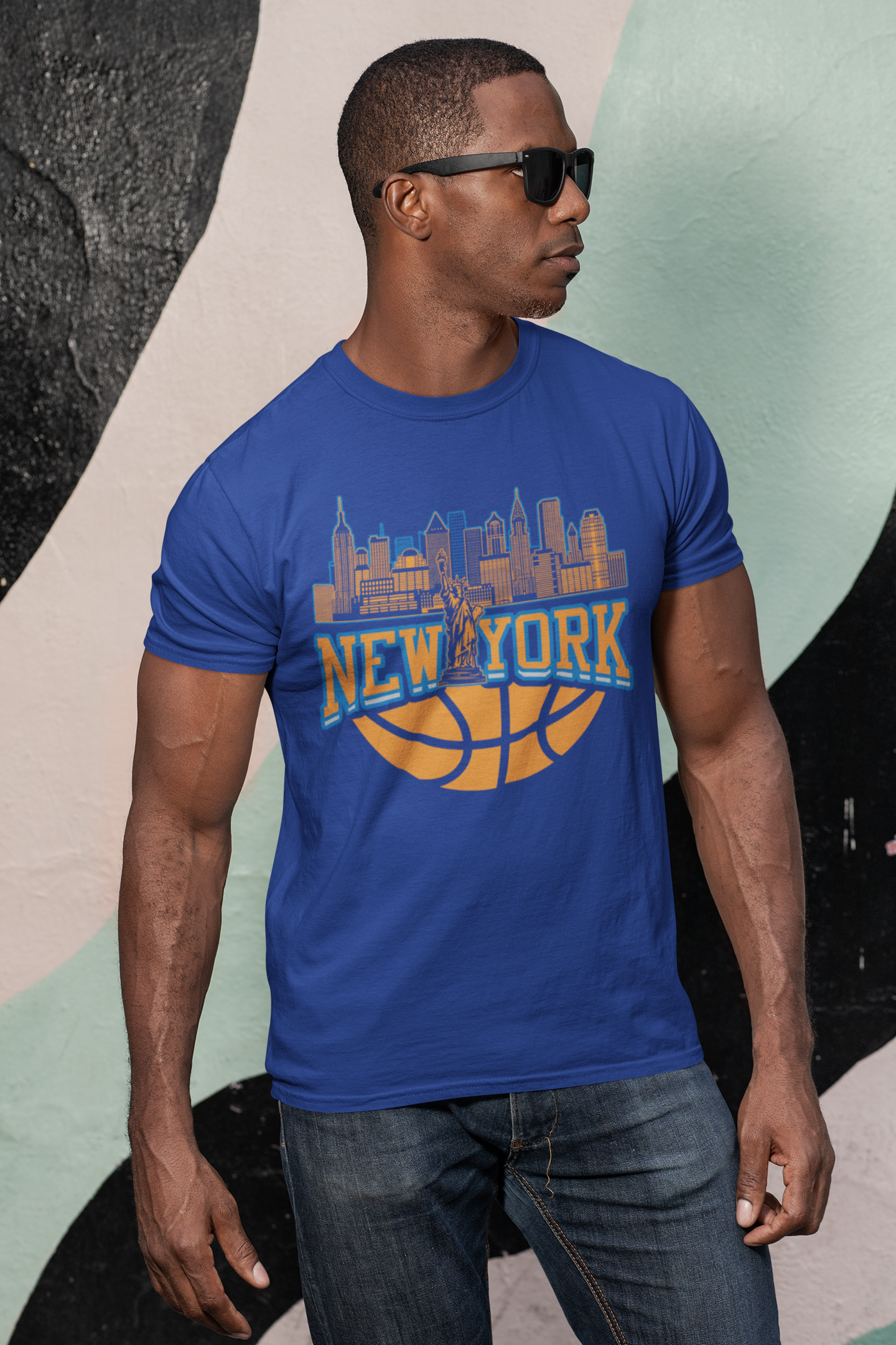 New York Basketball Skyline Men's T-Shirt