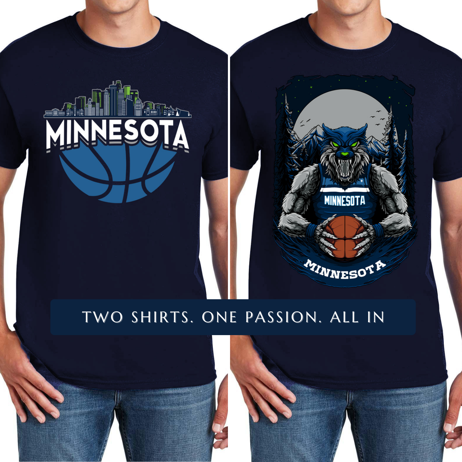 Minnesota Basketball 2-Pack Shirt Bundle – Navy