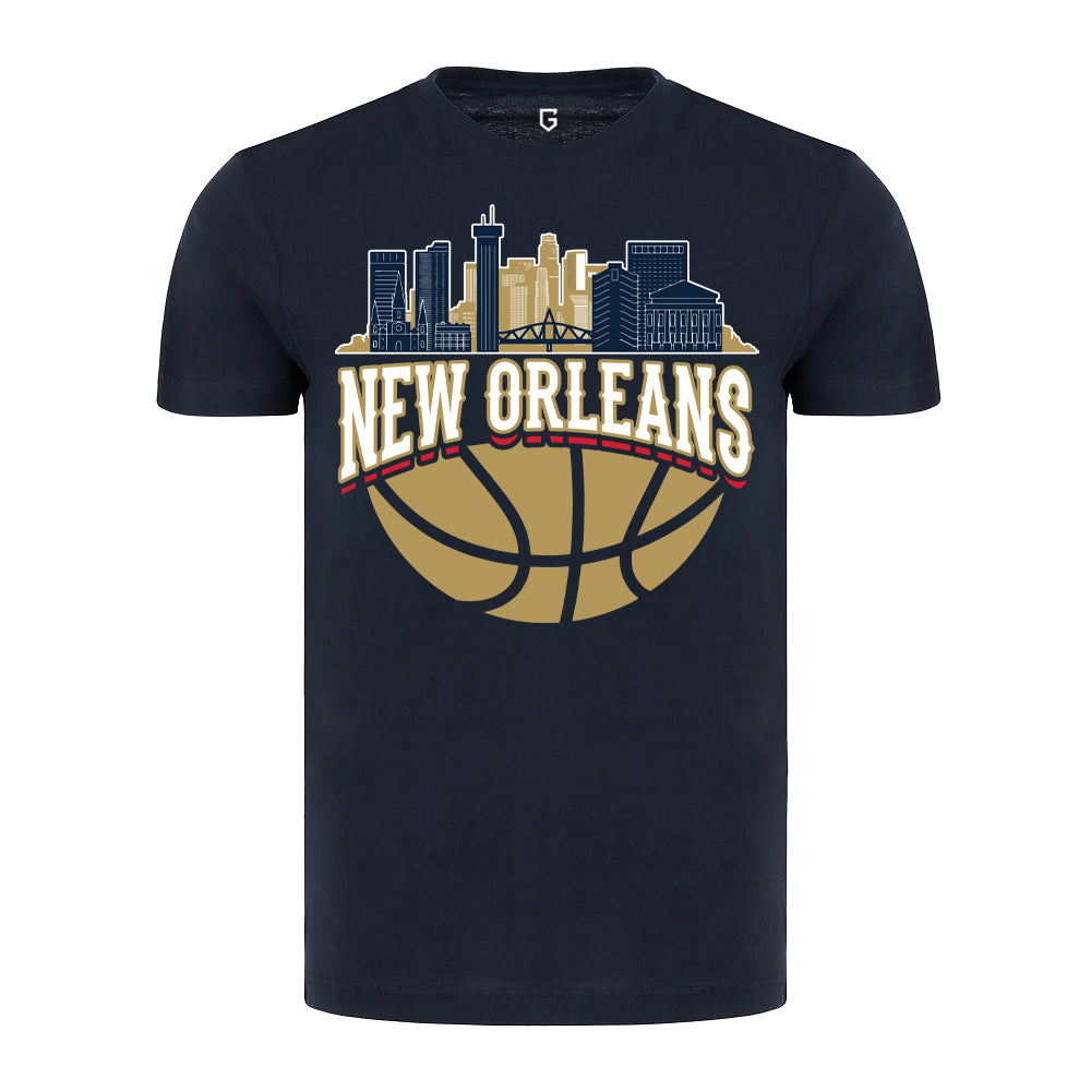 New Orleans Basketball Skyline Men's T-Shirt