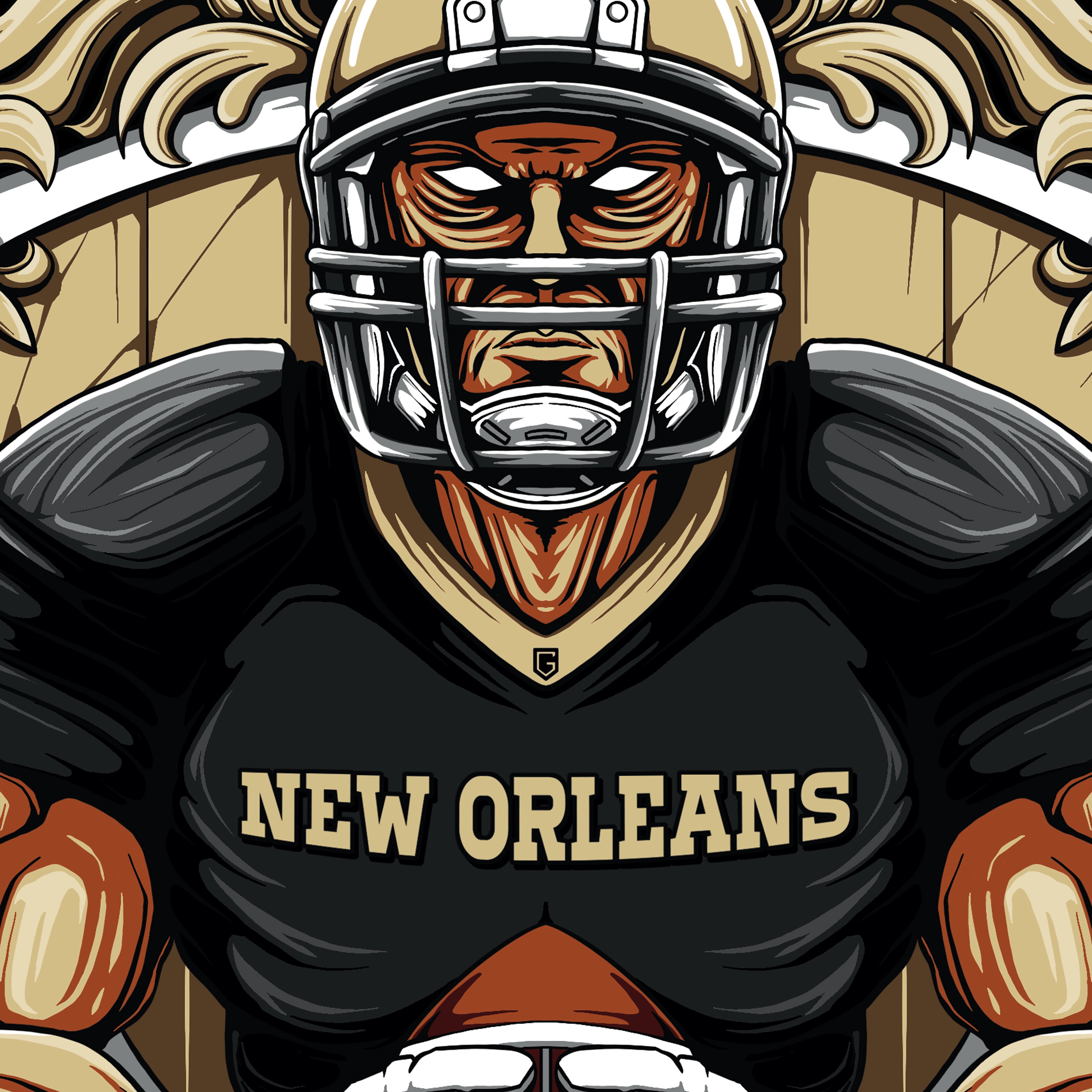 New Orleans Football Men's Graphic Hoodie