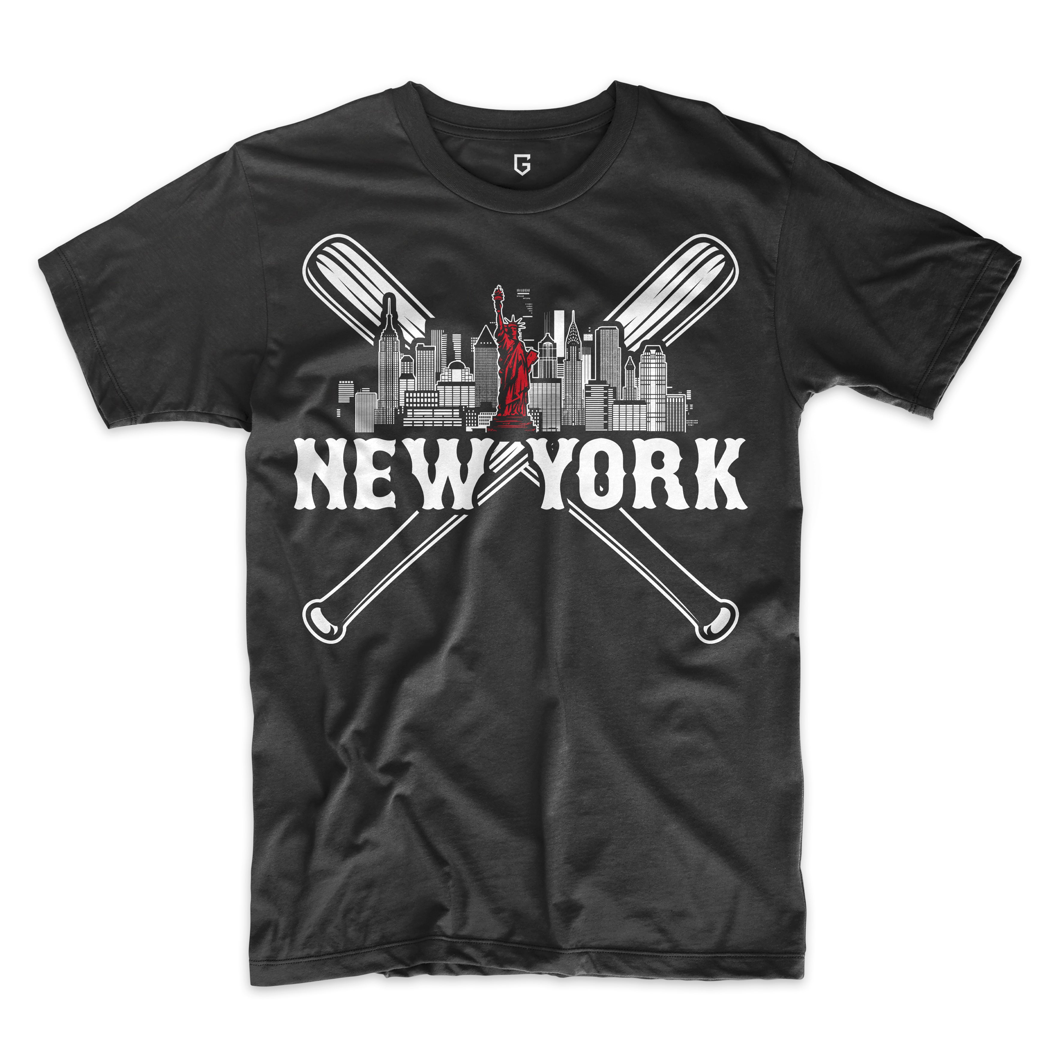 New York Baseball Skyline Bat Men's T-Shirt