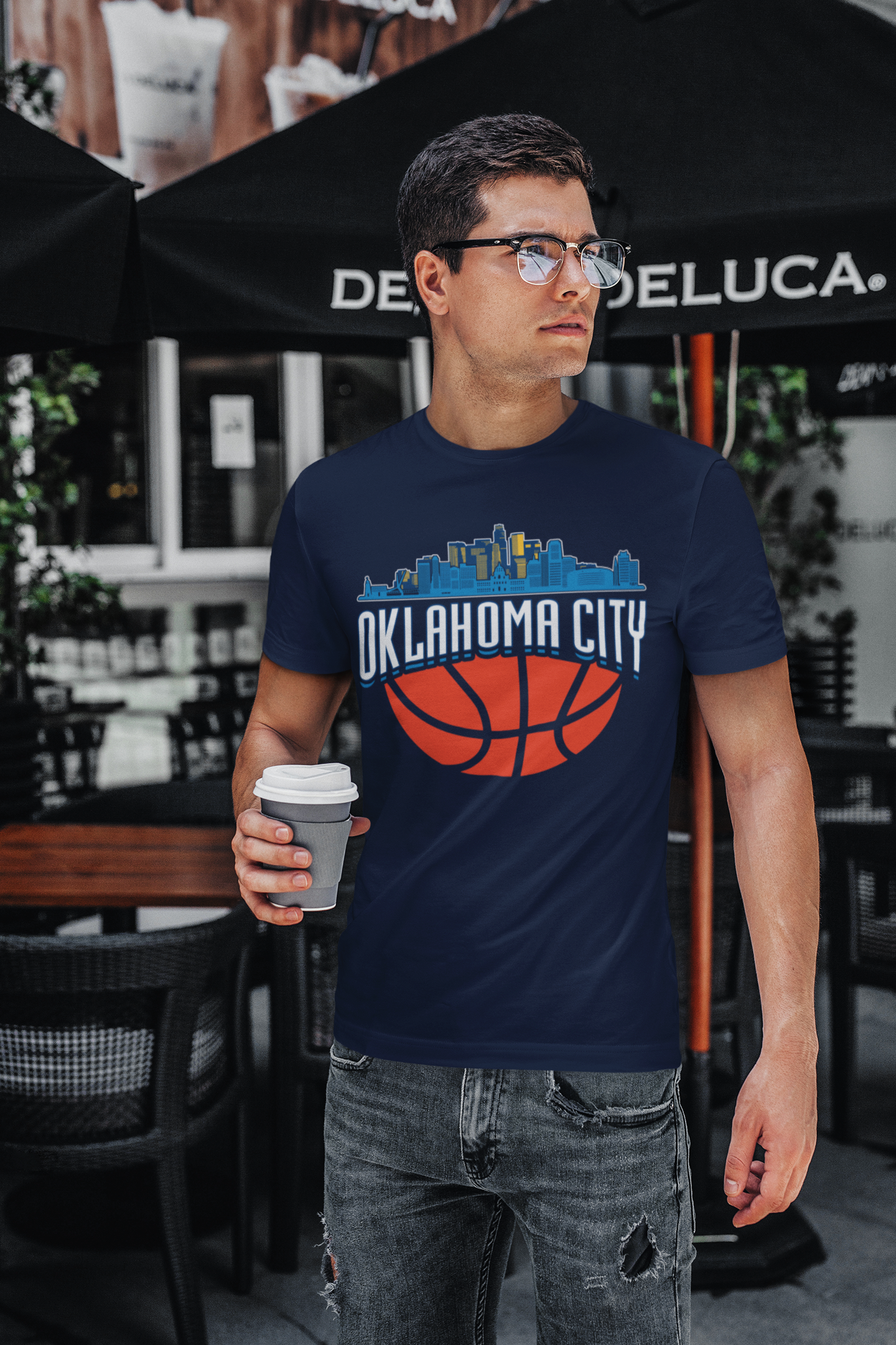 Oklahoma City Basketball Skyline Men's T-Shirt