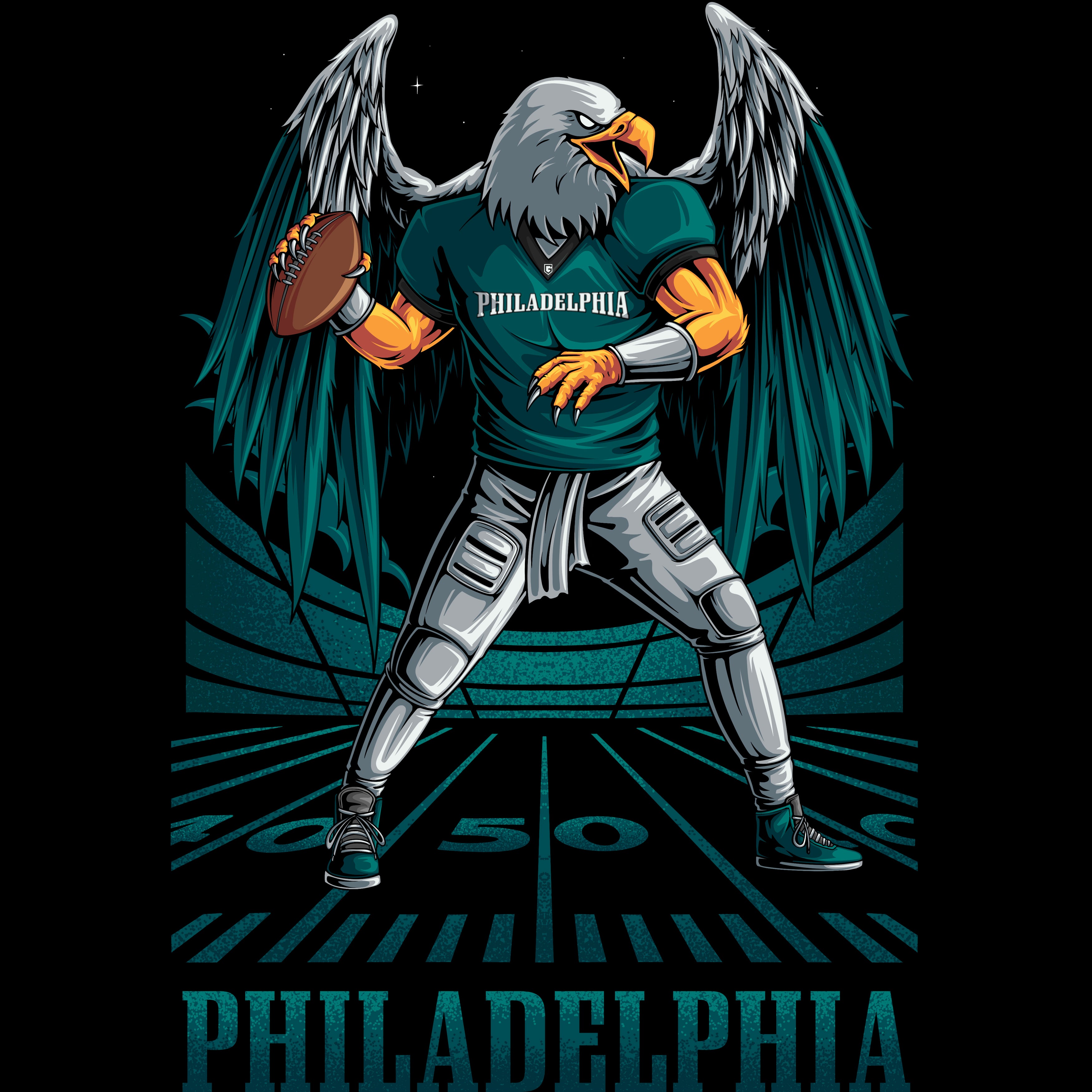 Philadelphia Football Scan Men's Graphic Sweatshirt