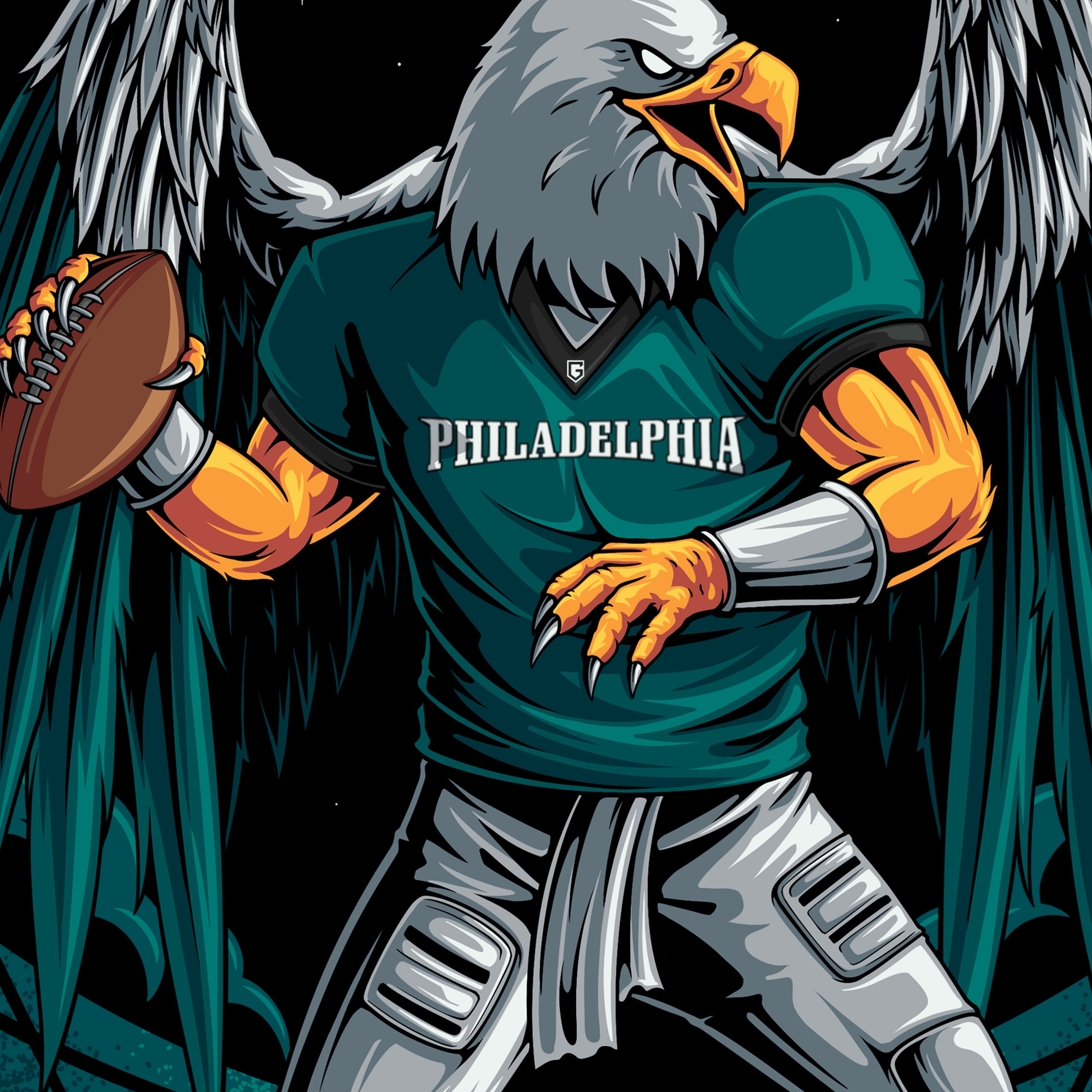 Philadelphia Football Scan Men's Graphic Hoodie