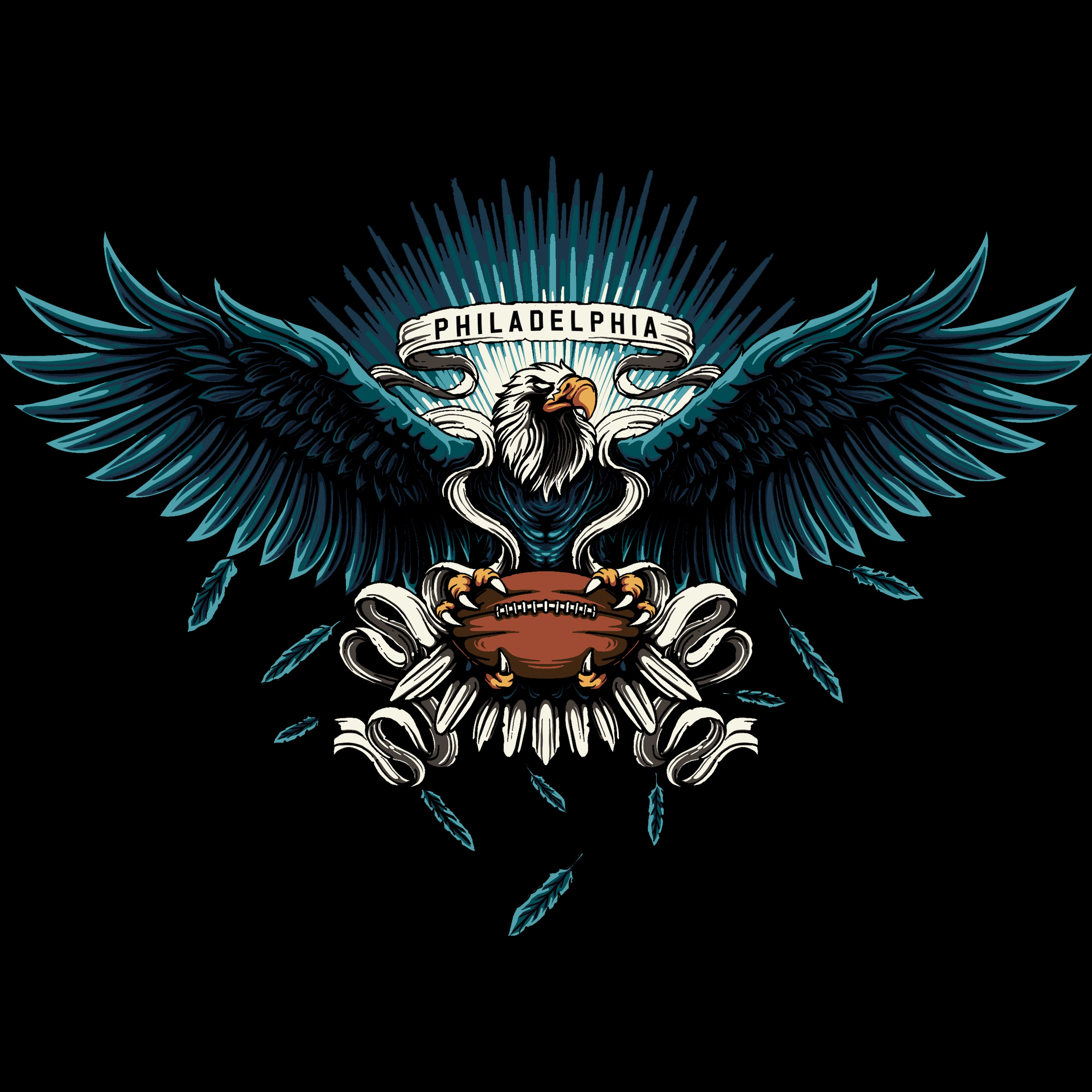 Philadelphia Football Wingspan Men's Graphic Hoodie