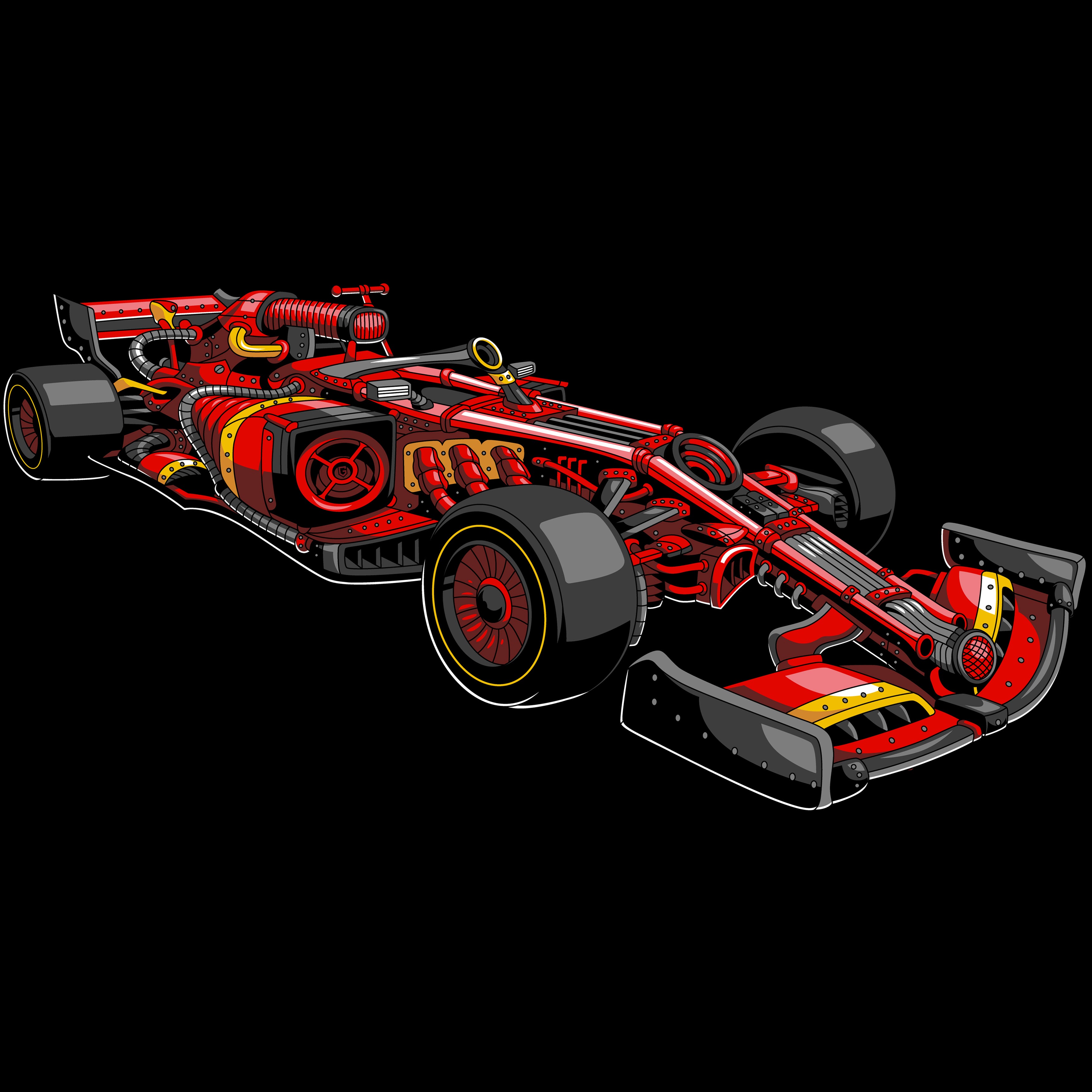 FORMULA RACING RED CAR STEAMPUNK