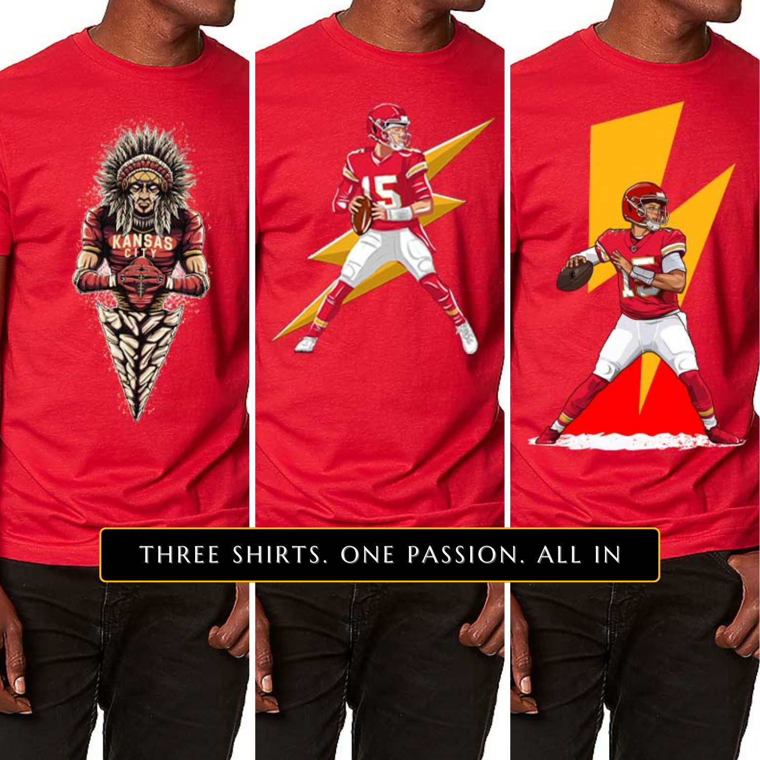 Kansas City Football 3-Pack Shirt Bundle