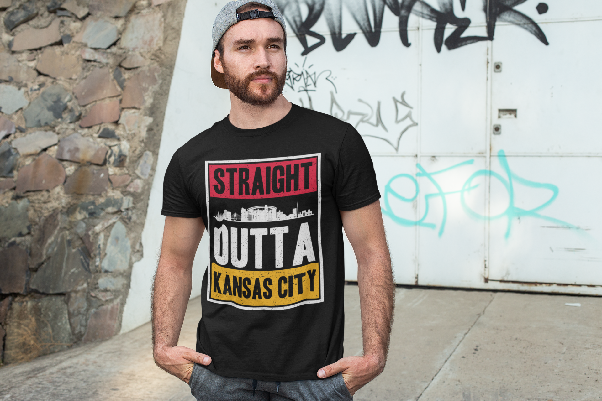 Straight Outta Kansas City Football Men's T-Shirt