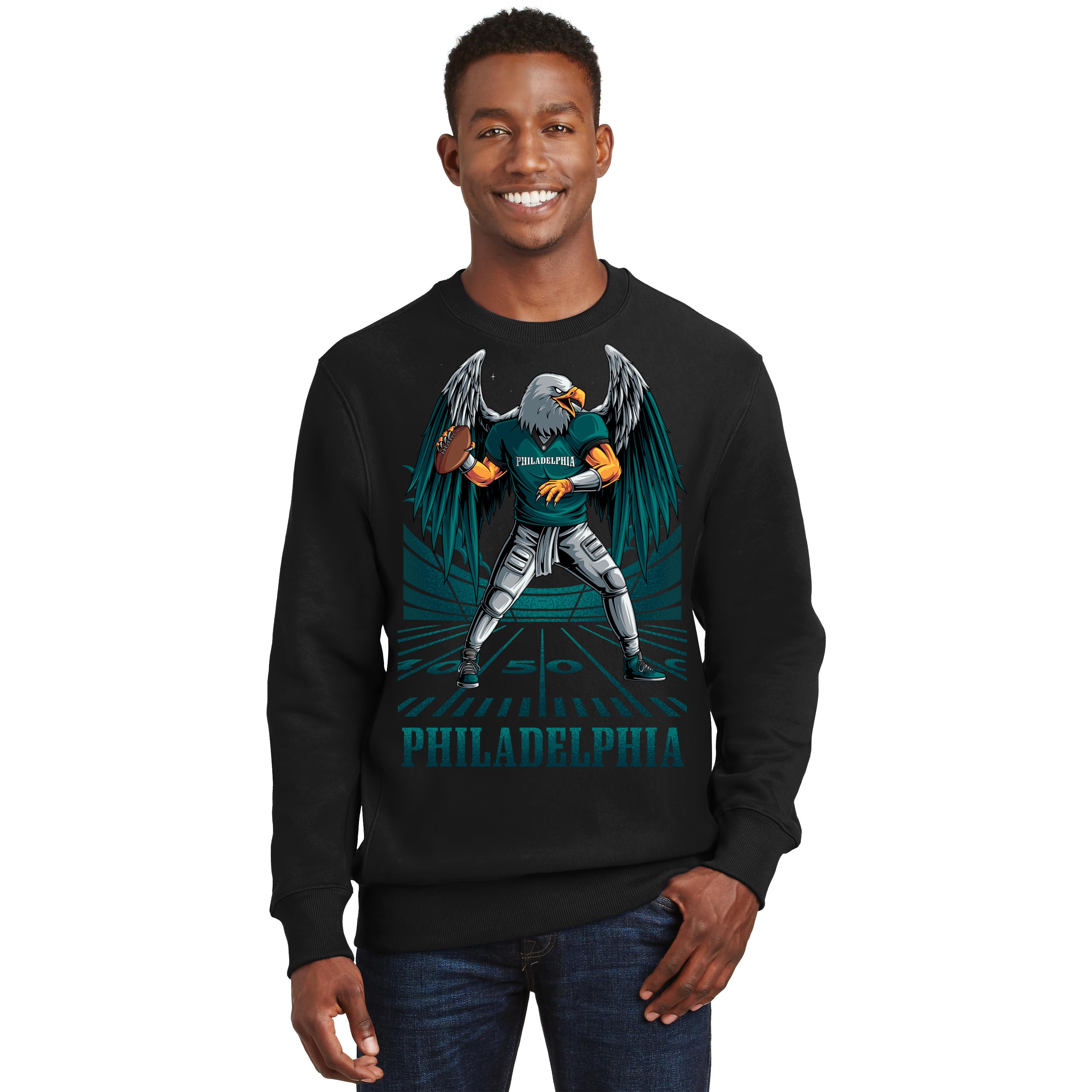 Philadelphia Football Scan Men's Graphic Sweatshirt
