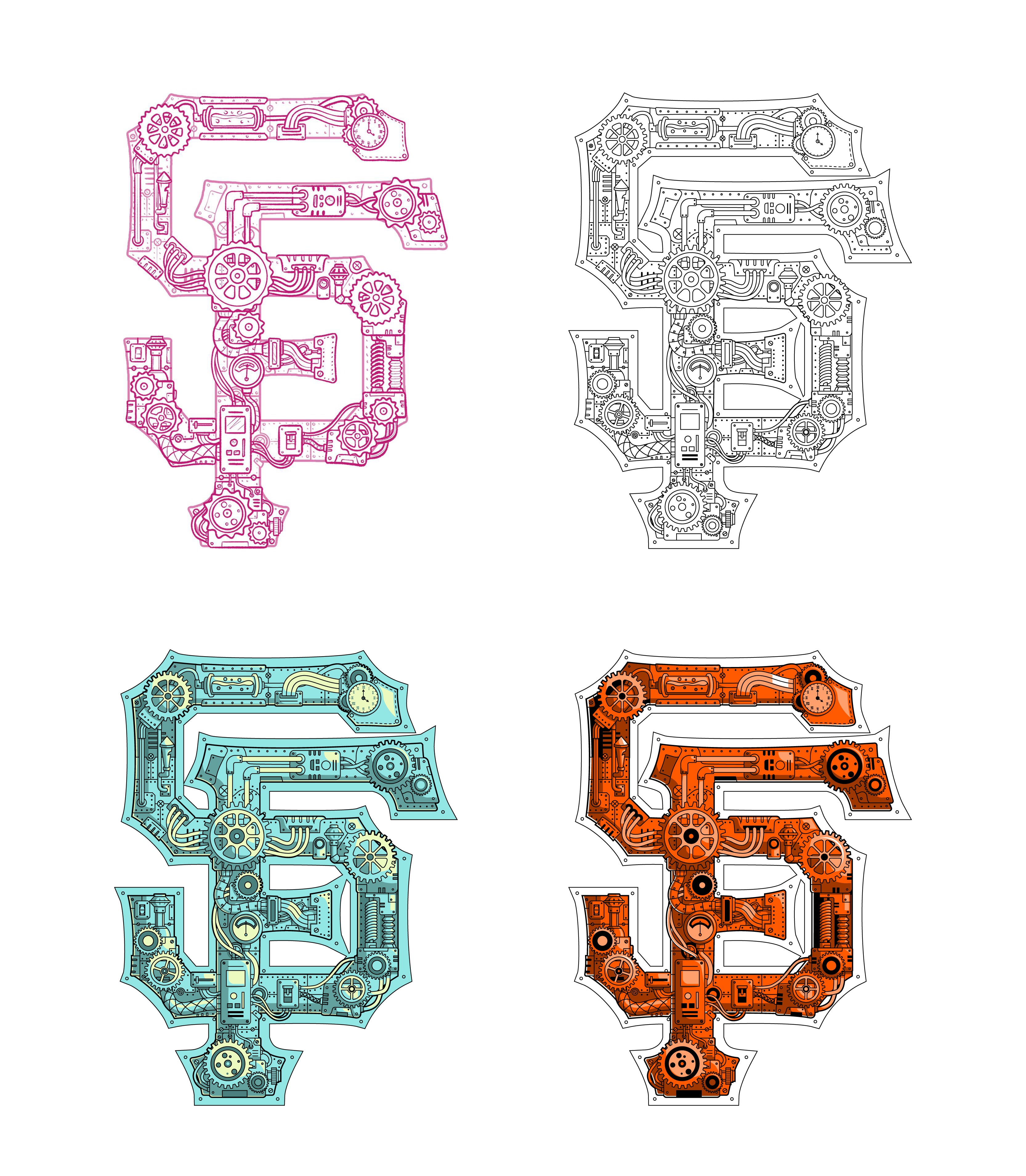 San Francisco Steampunk Baseball Men's T-Shirt